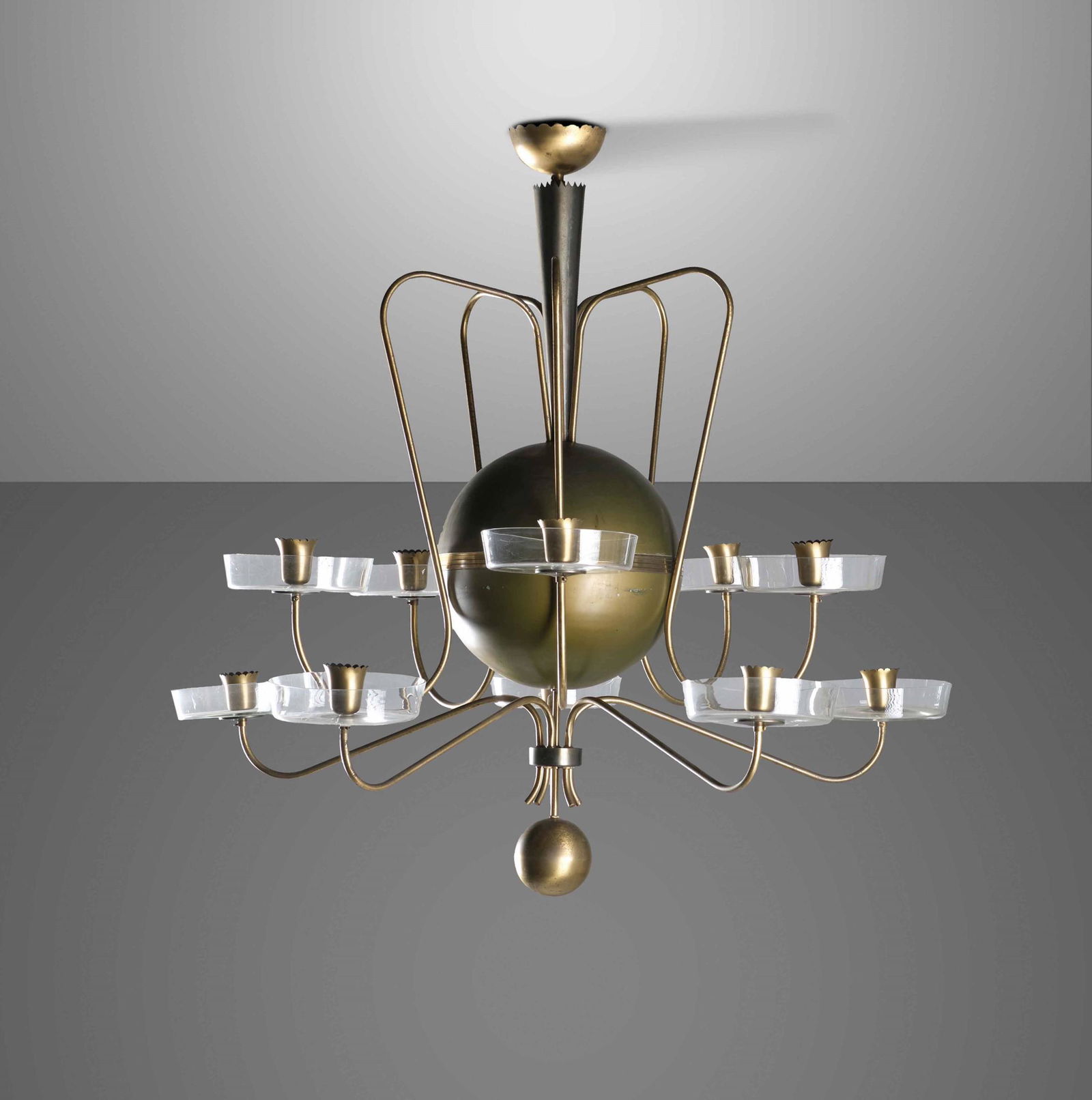 Lampada a sospensione con struttura in ottone ed (1 of 2)