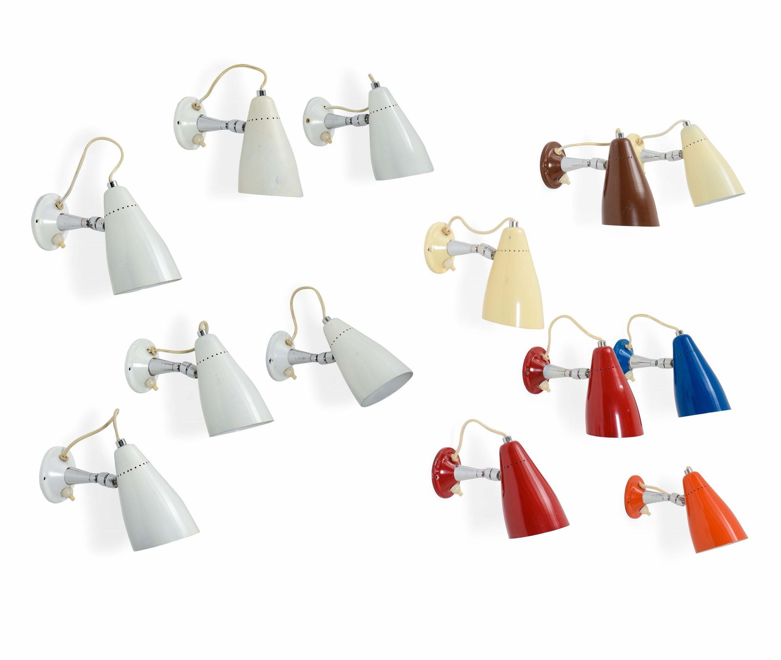 Set di tredici lampade a parete orientabili con (1 of 2)