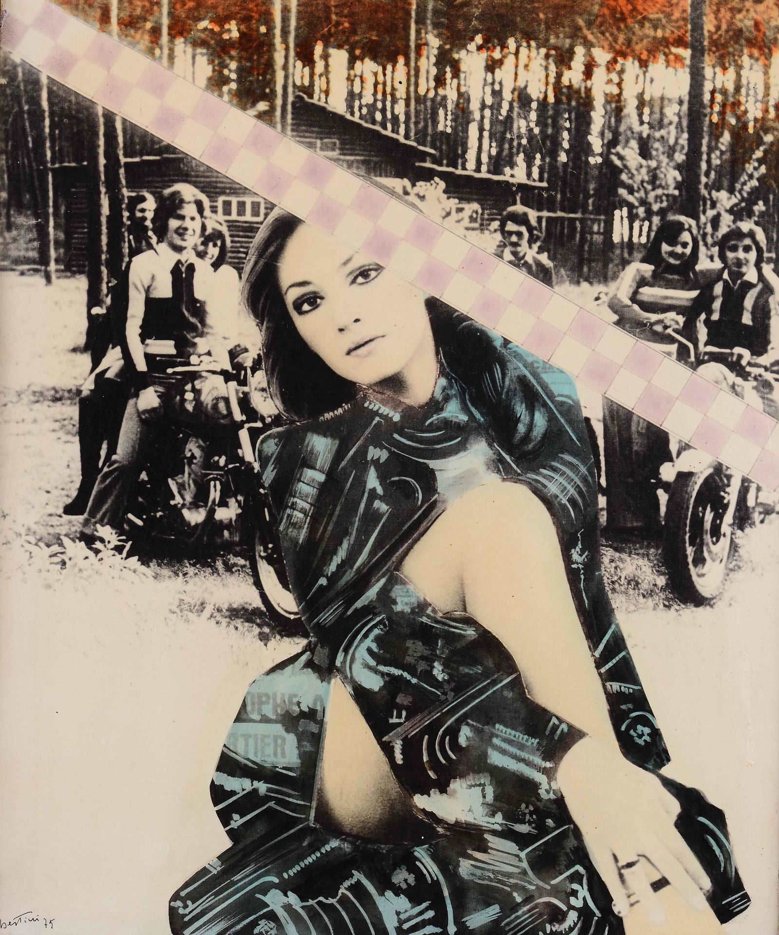 Gianni Bertini (1922-2010), Senza titolo, 1975: tela emulsionata, cm 65x54 firmato e datato in basso a sinistra