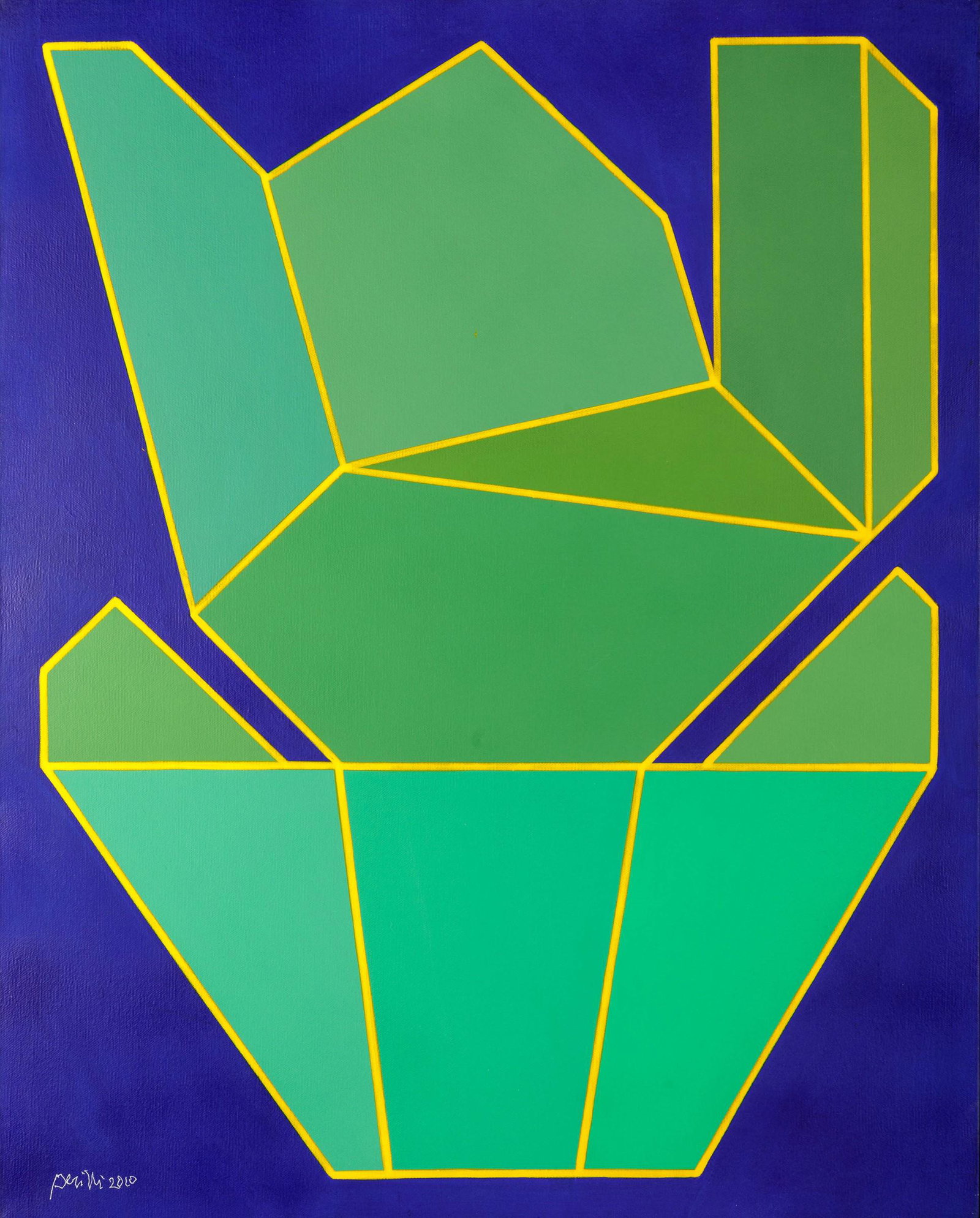 Achille Perilli (1927), La zucca parlante, 2010: tecnica mista su tela, cm 81x65 firmato in basso a sinistra Opera registrata presso lâ€™Archivio Achille Perilli, Orvieto, in data 03/02/2010, con il n. 11 dellâ€™anno 2010. Provenienza: Gal