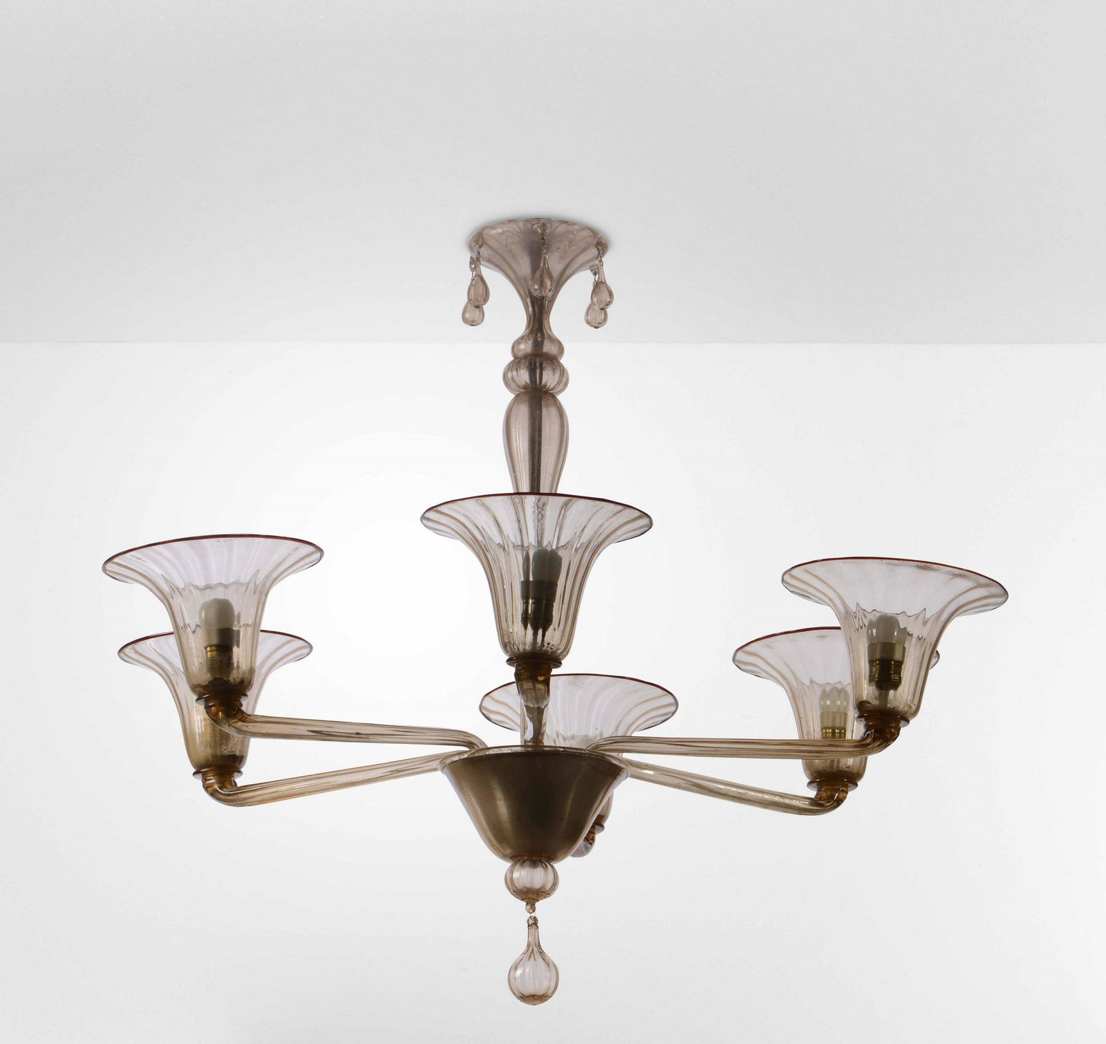 Lampada a sospensione con struttura in metallo e vetro (1 of 1)