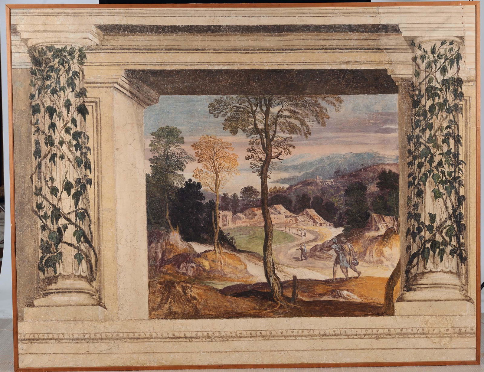 Girolamo Muziano (1532 Acquafredda-1592 Roma),: affresco riportato su tela, W. 215 - H. 167 cm