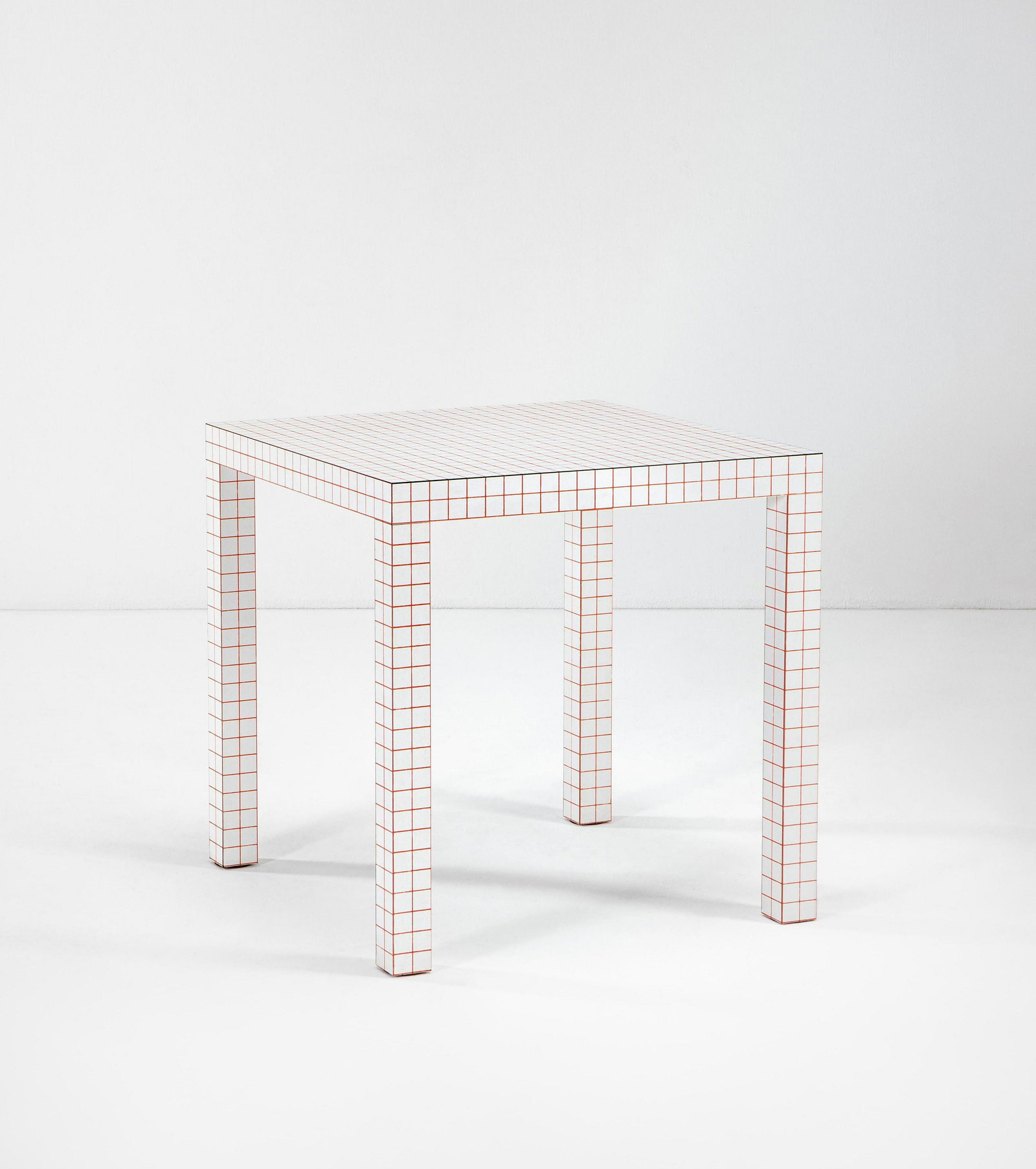 Superstudio, Table with wooden frame and laminate: Prototype with unique colouring, made for the Misura series on the basis of the Histograms of 1969., Serial production started in 1970 with the name Quaderna., Provenance Giovannetti collection - Pist