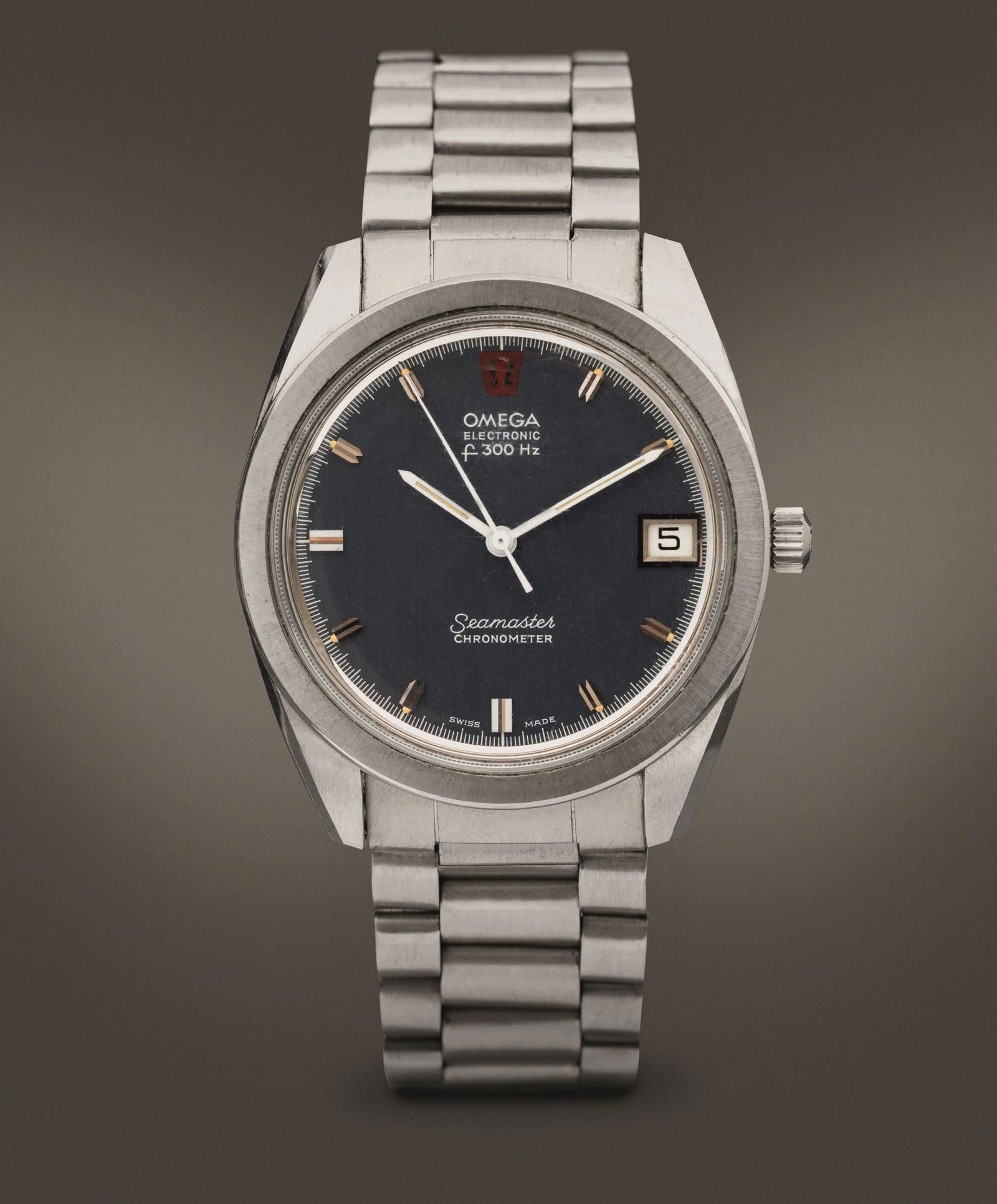 OMEGA - Seamaster Electronic in acciaio, movimento al quarzo con datario, quadrante blu (1 of 3)