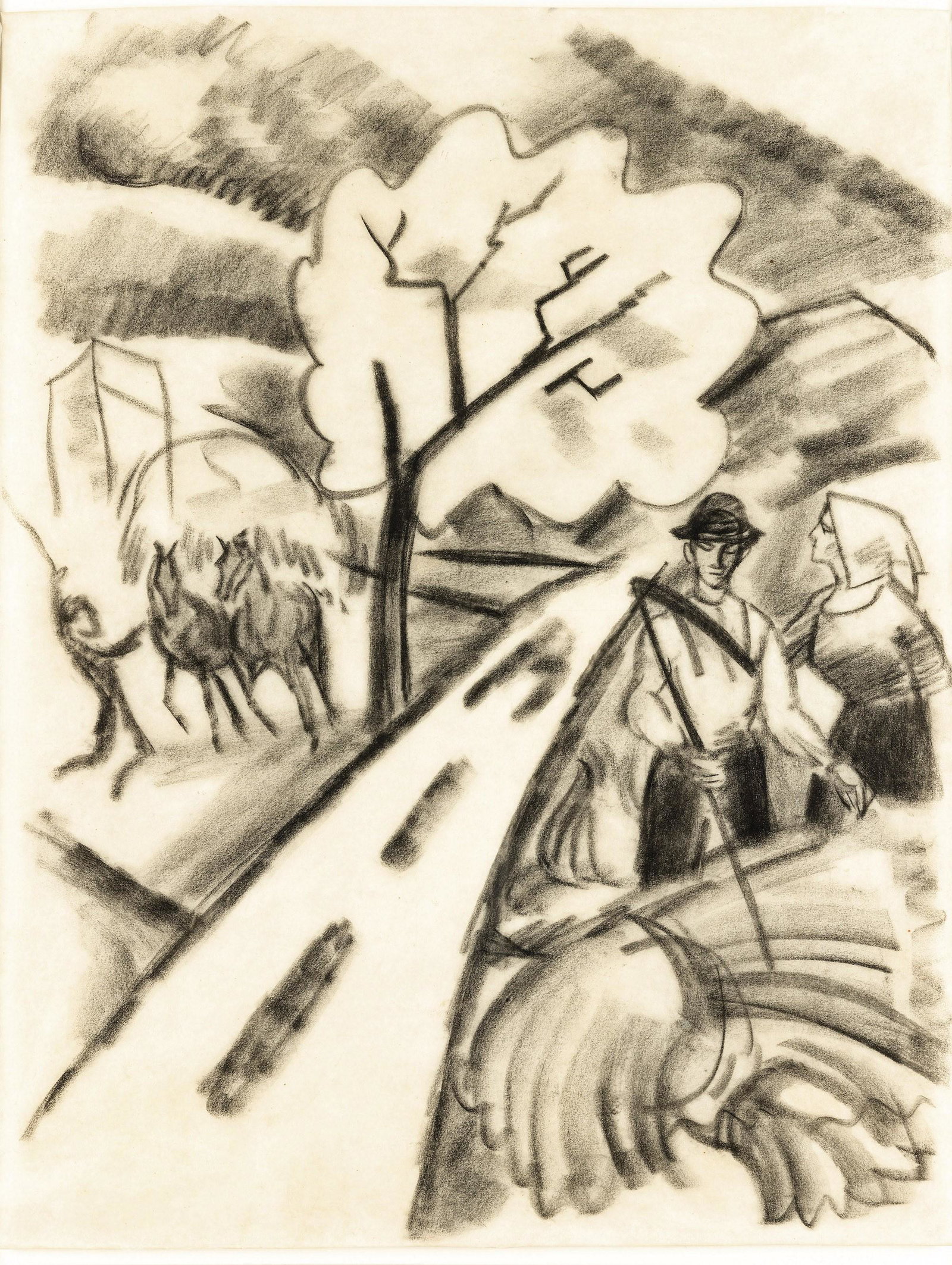 August Macke 1887 Meschede (DE)-1914 Champagne (FR): Etichetta al retro della Galleria Michael Haas, Berlino Etichetta al retro della mostra Fantastico Novecento ad Arona, Da Picasso a Kandinsky, 2003, Arona Auguste Macke ha solo 19 anni quando inizia a