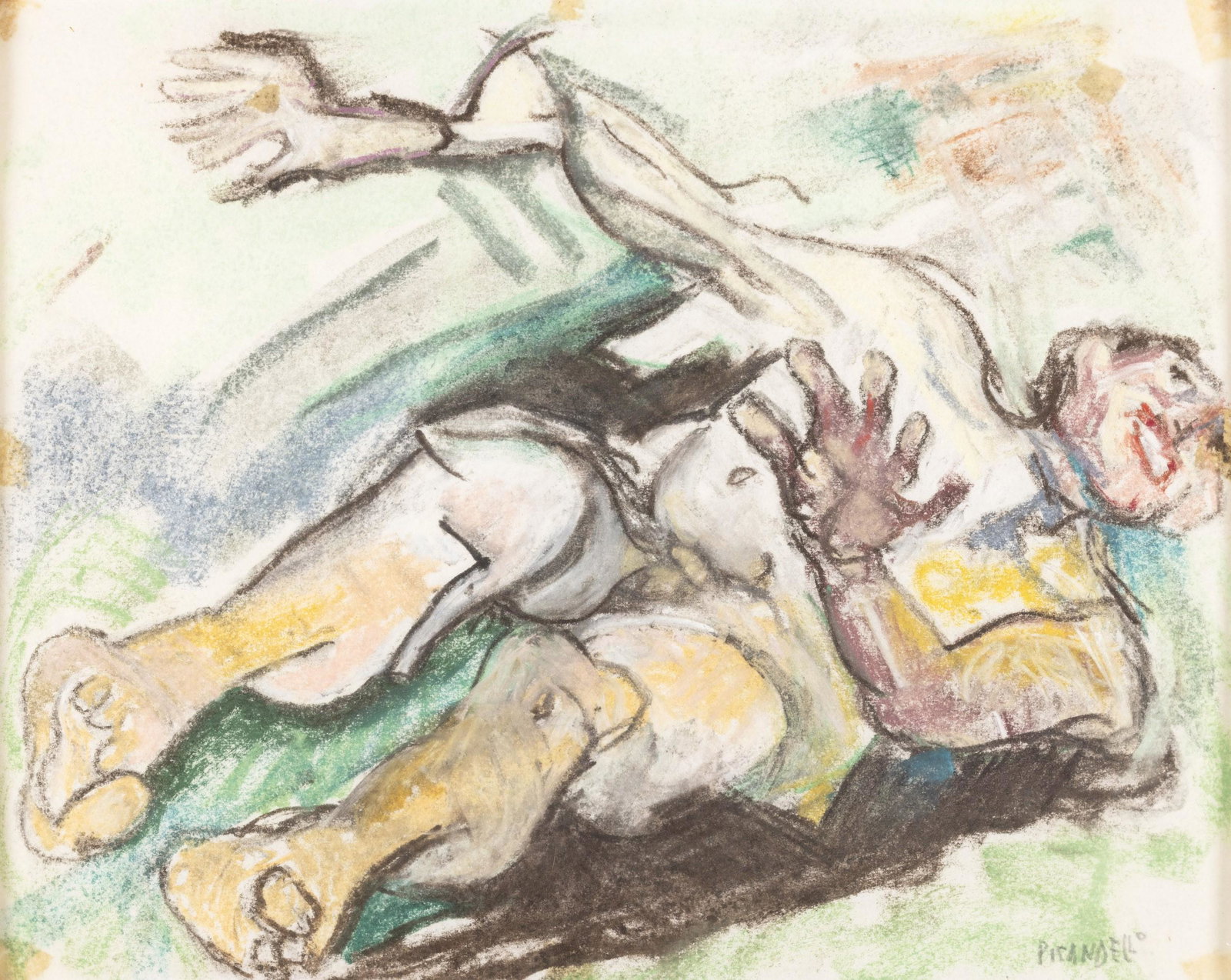 Fausto Pirandello 1899 Roma-1975 Roma: firmato in basso a destra Etichetta al retro della Galleria Lombardi, Roma