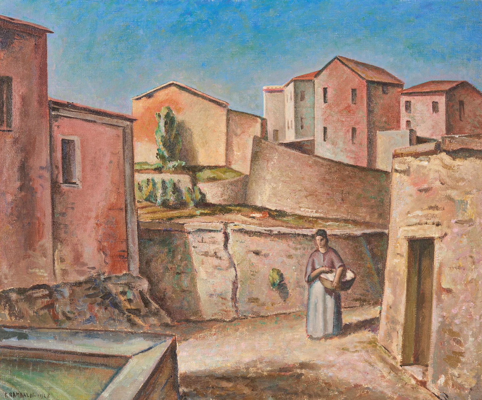 Emanuele Rambaldi 1903 Pieve di Teco (IM)-1968 Savona: firmato e datato in basso a sinistra