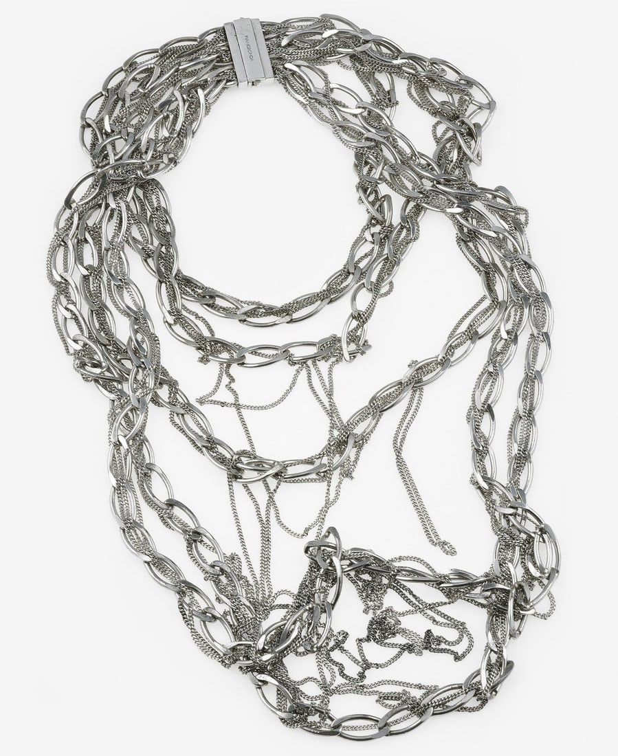 Collana multifilo: acciaio. Firmata Pianegonda