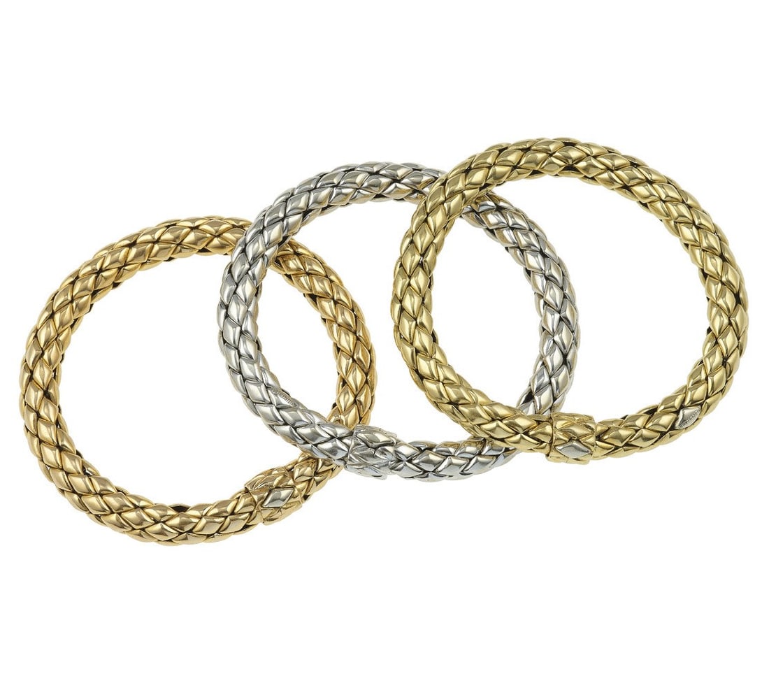 Chimento. Tre bracciali: montature in oro tre colori 750/1000