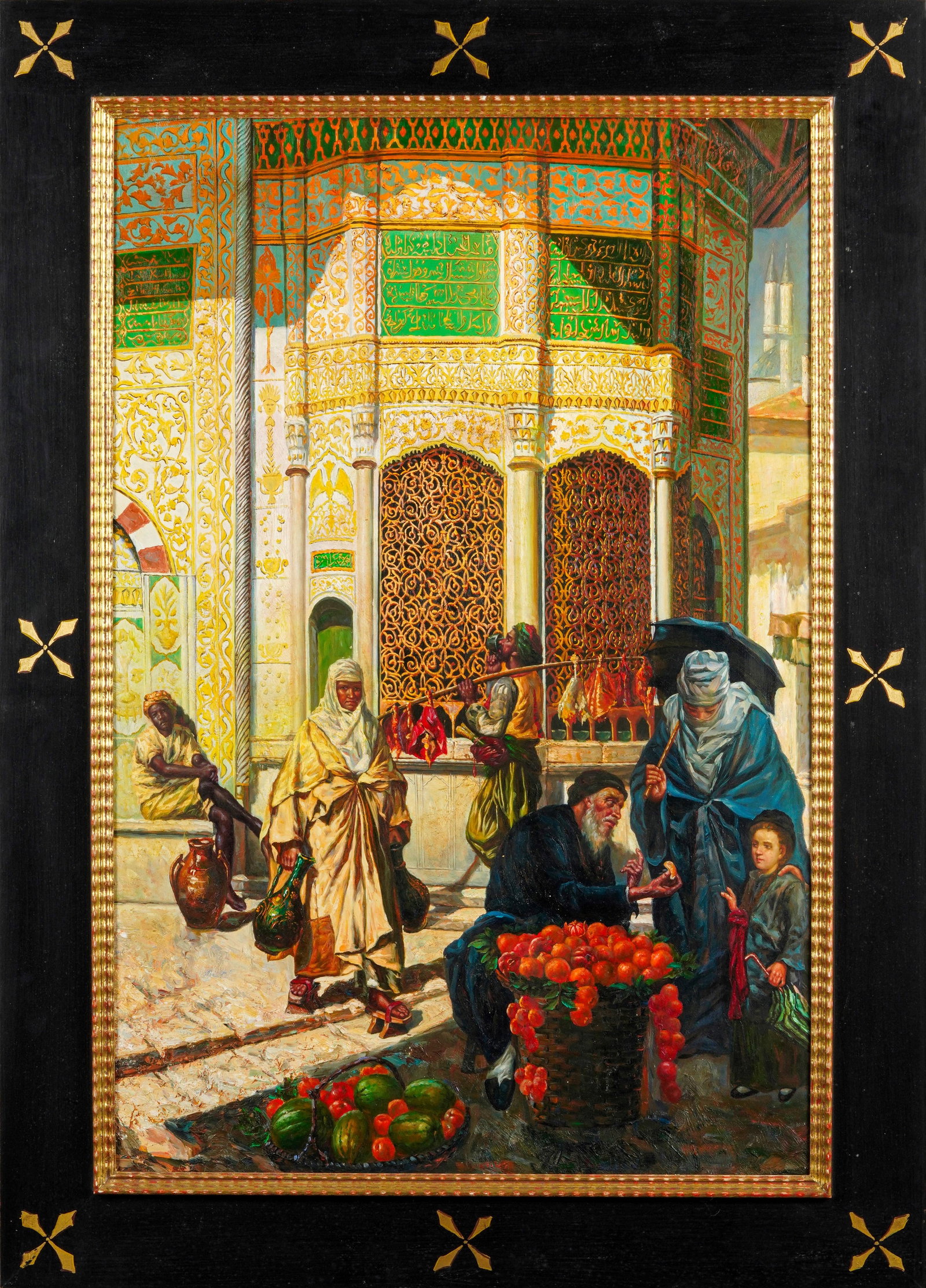 Scena di mercato arabo Pittore orientalista del XX secolo (1 of 2)