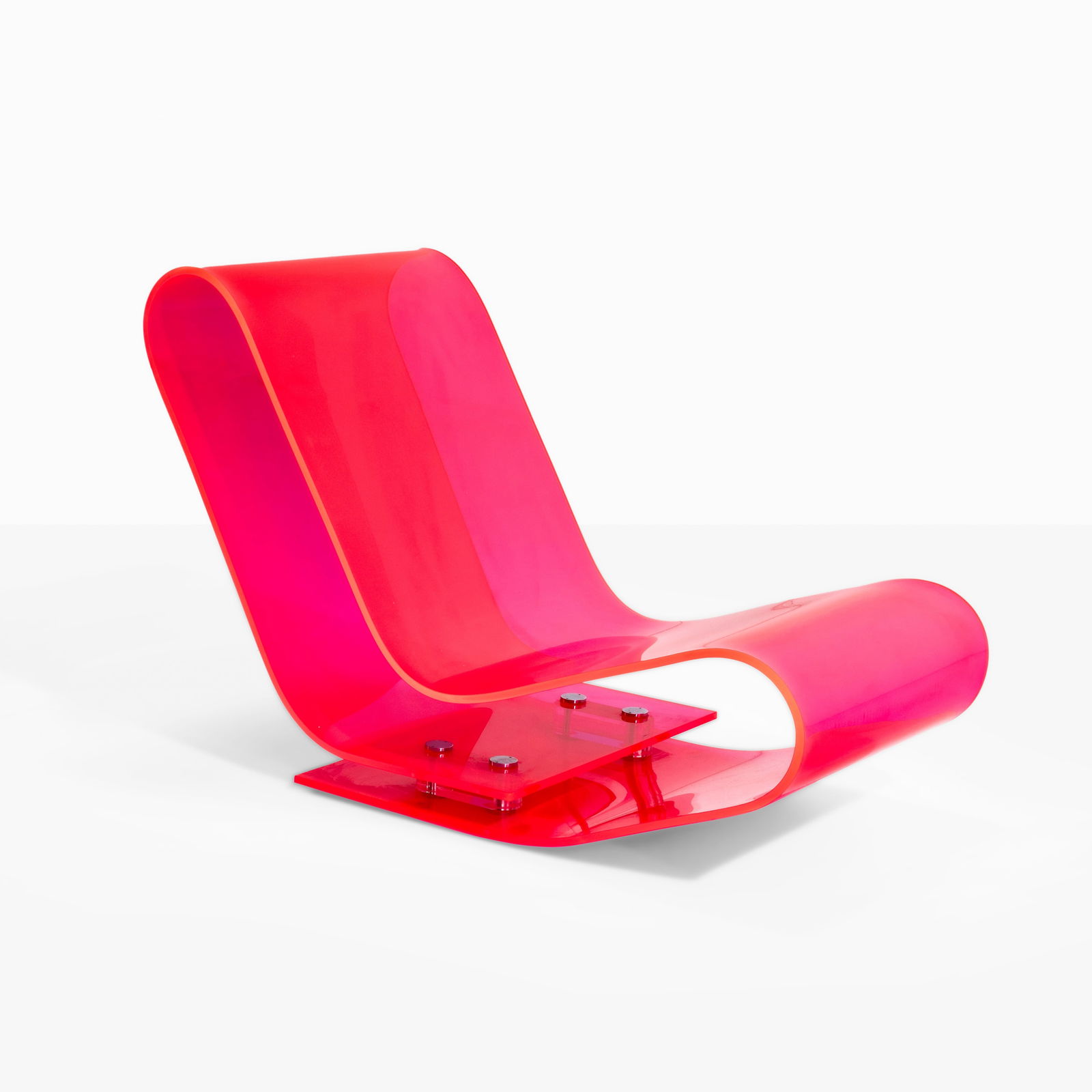 Marten Van Severen Chaise longue mod. LCP: Struttura in metacrilato termoformato e particolari in metallo.Prod. Kartell, Italia, 2000 ca.