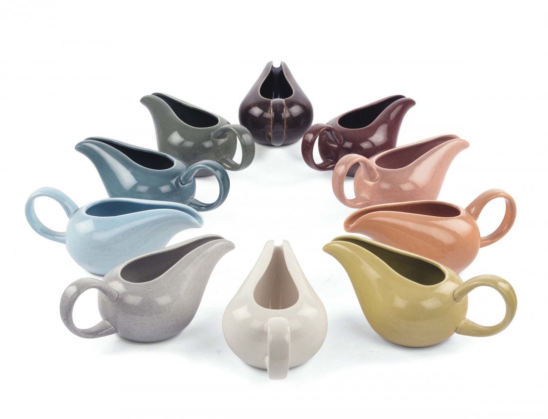 Russel Wright - Steubenville 10 creamers: ceramica smaltata in vari colori. 1939 circa, altezza cm 7