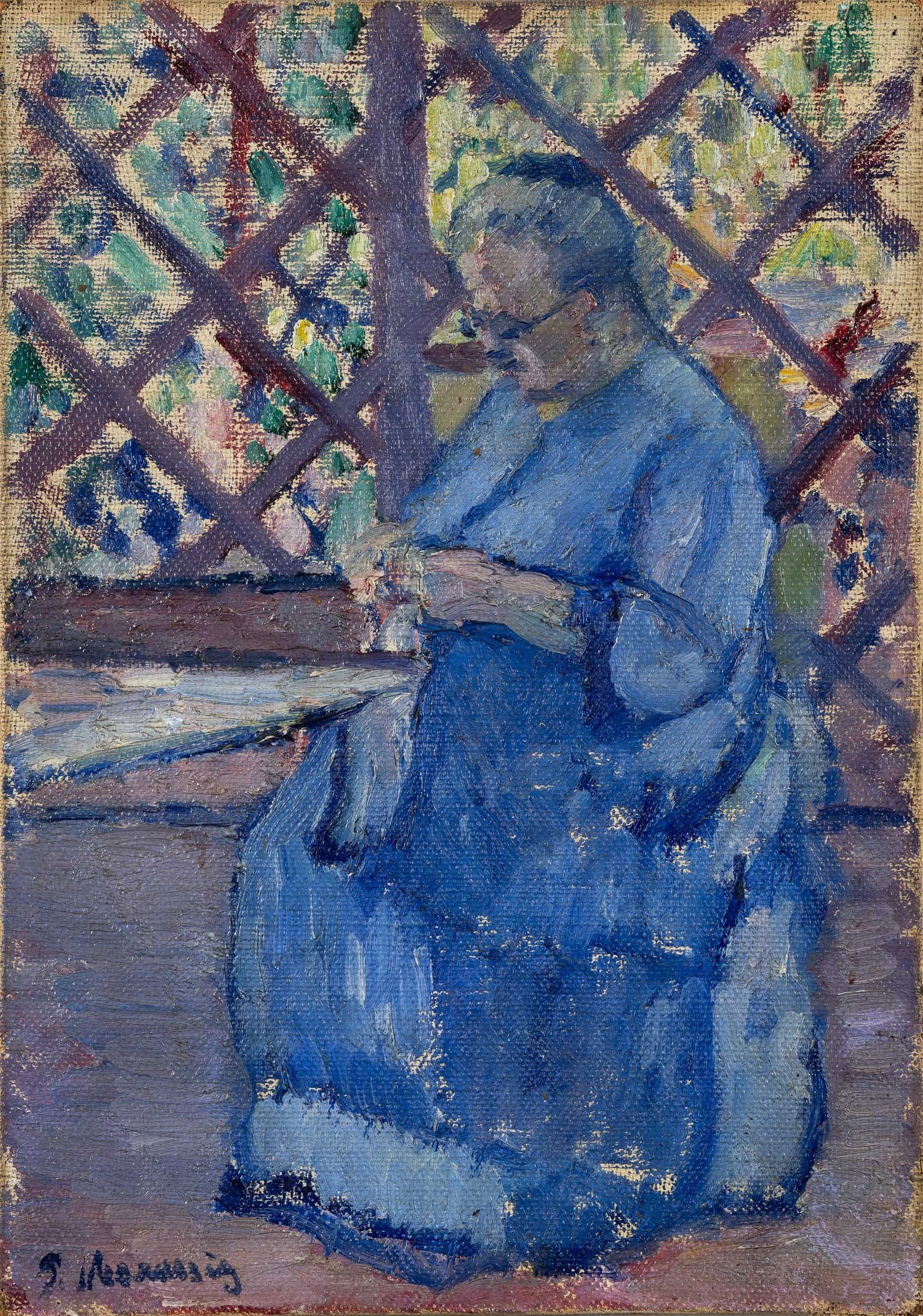 Piero Marussig 1879 Trieste-1937 Pavia La suocera: oil on canvas. 1909 circa. signed lower left. Private collection, Bergamo