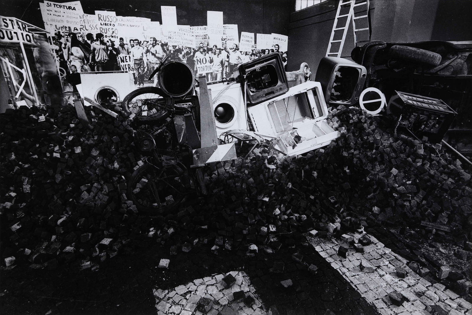 Ugo Mulas 1928-1973 Untitled (Contestation 14th Triennial): gelatin silver print. 1968. photographer’s stamp on the verso Domus stamp on the verso.