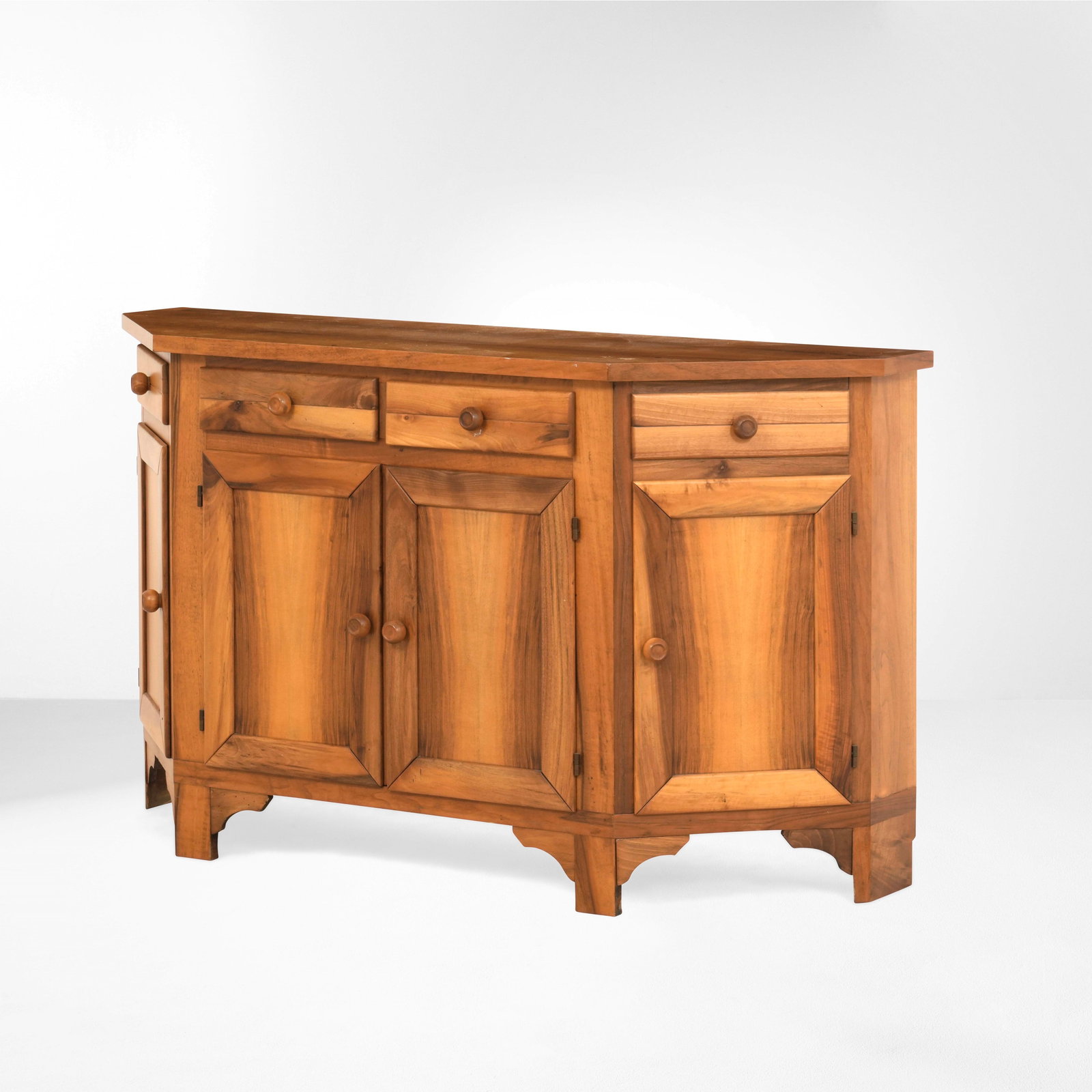 Credenza: Struttura, cassetti e piano in legno. Prod. Italia, 1960 ca.