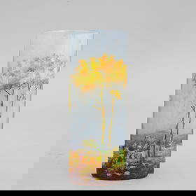 Daum, Nancy, Francia 1920 ca: A cameo glass vase with a polychrome enamel decor. Signed on the base, altezza cm 17