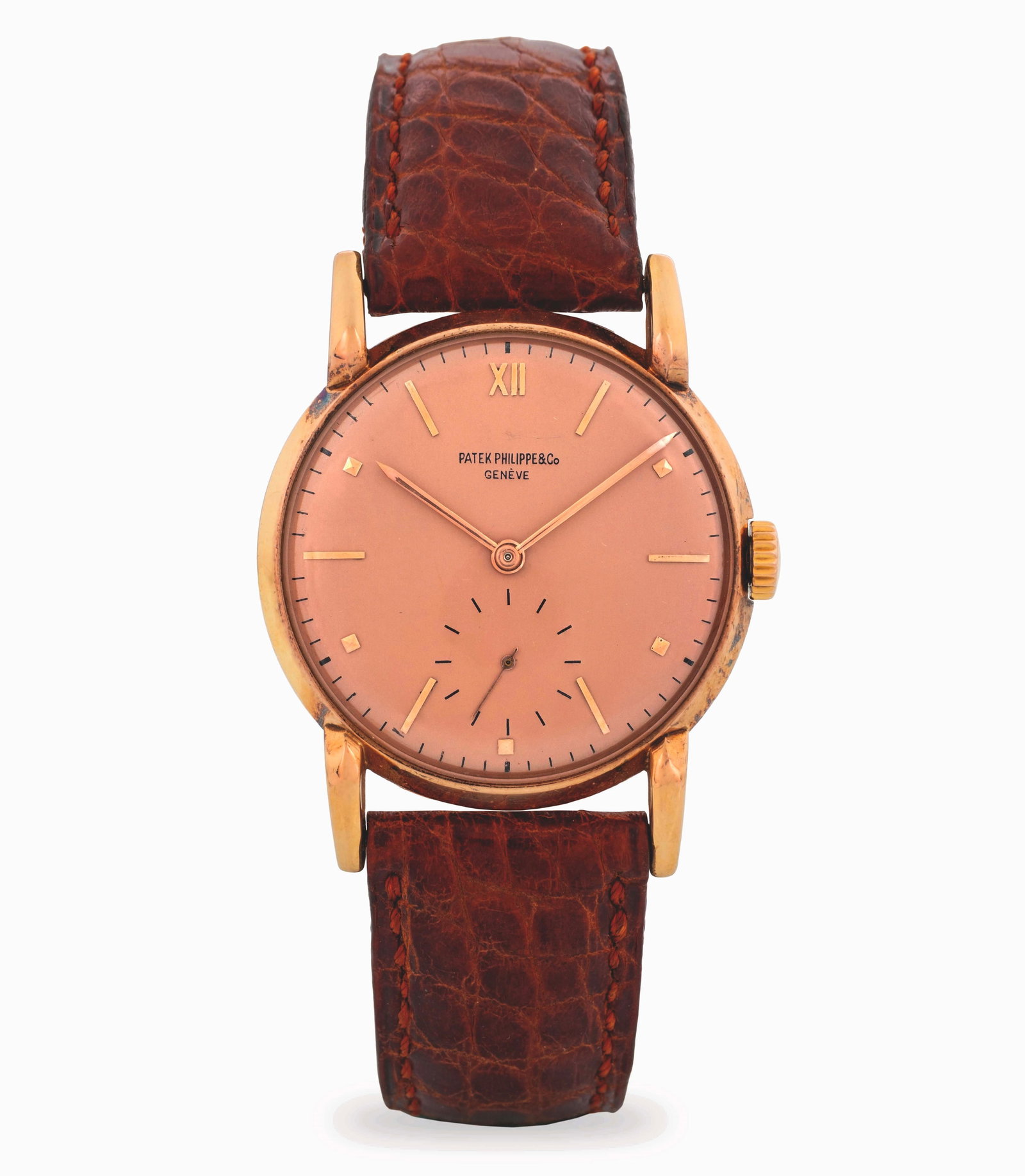Patek Philippe  Calatrava ref. 1595 in 18k pink gold with drop lugs and salmon dial with applied (1 of 7)
