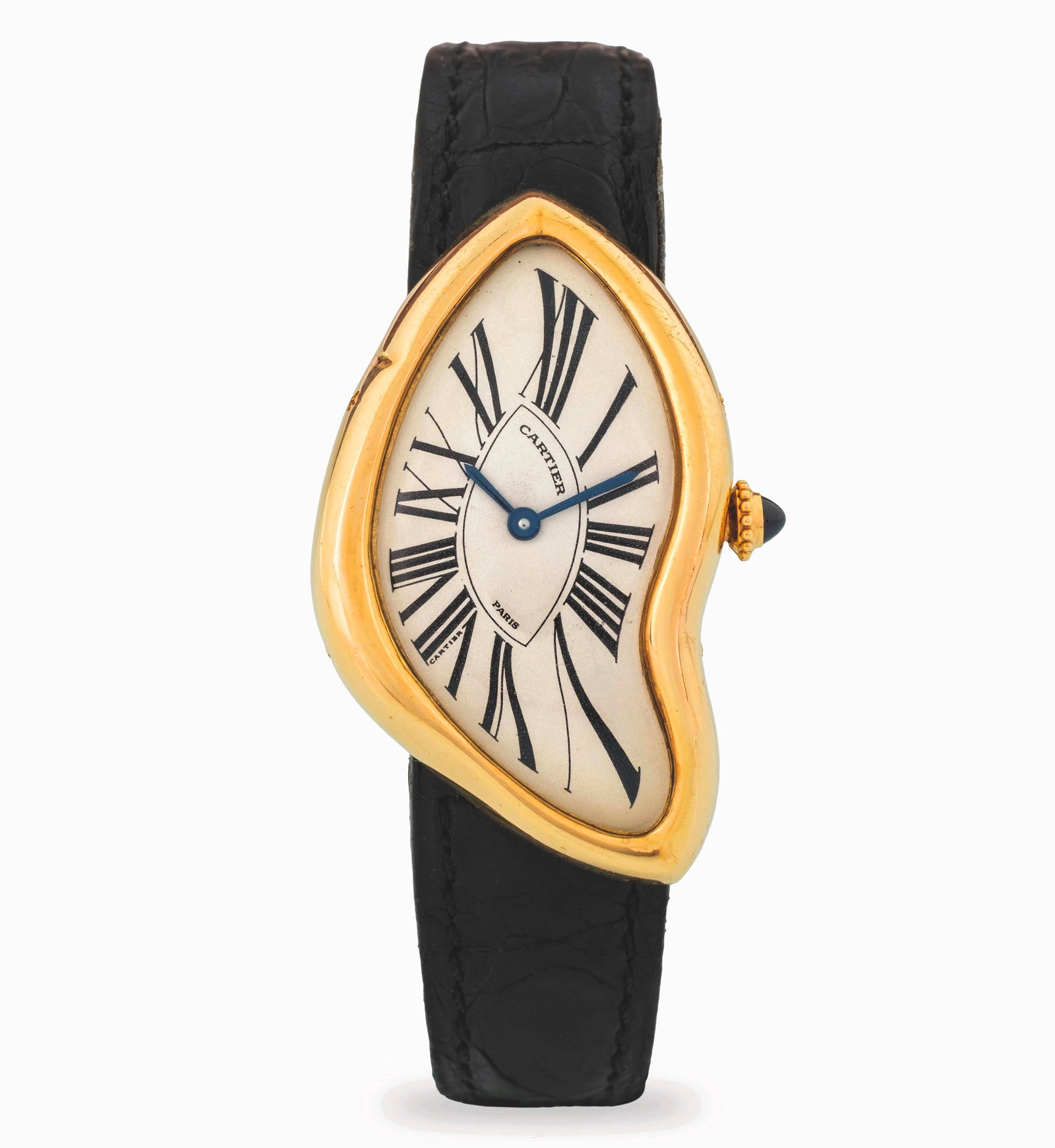 Cartier Rare 18k Yellow Gold Crash Paris, limited edition of 400 pieces, Argenté dial with (1 of 10)