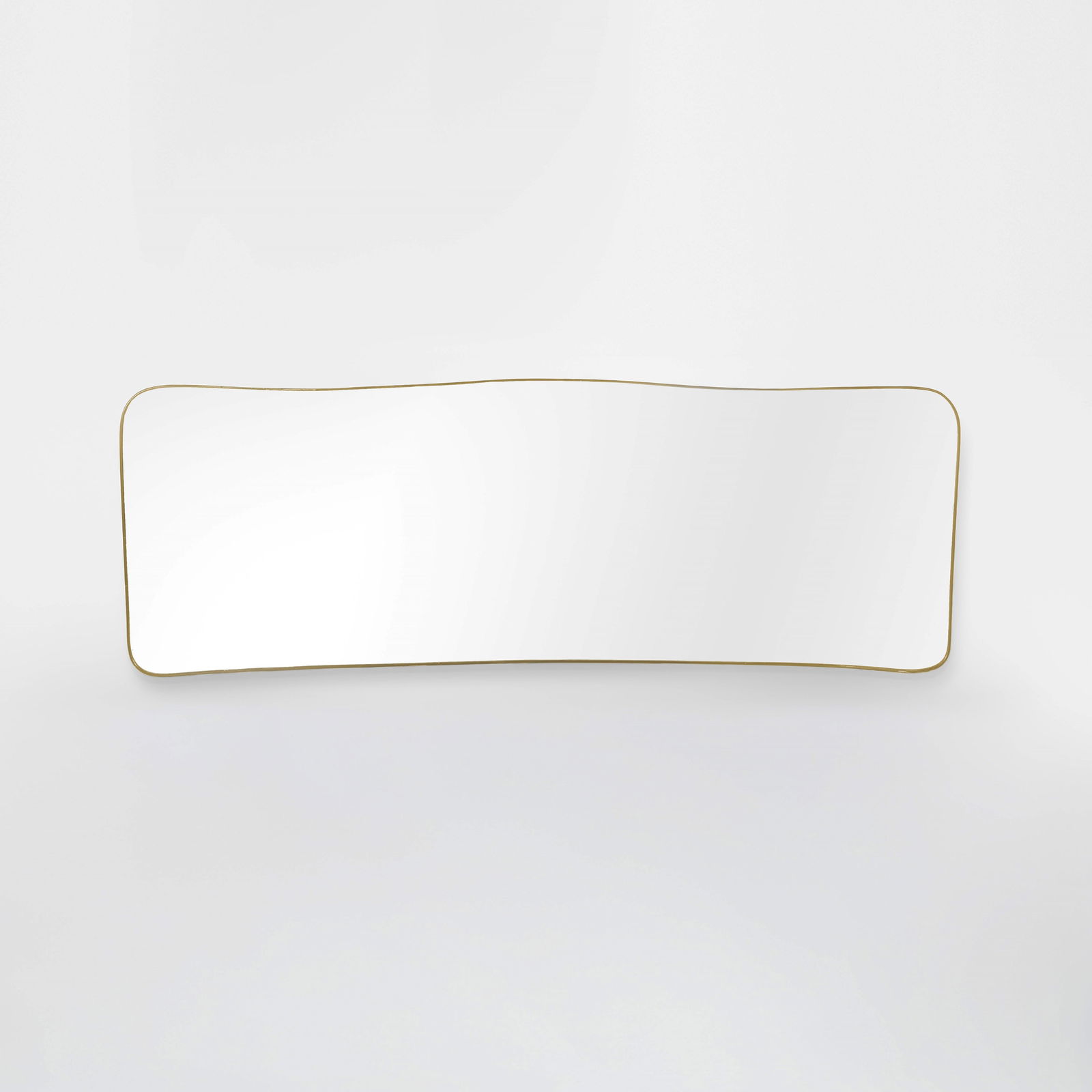 Osvaldo Borsani Mirror: Wooden structure and mirrored glass. Brass frame. ABV Arredamenti Borsani Varedo, Italy, c. 1940.