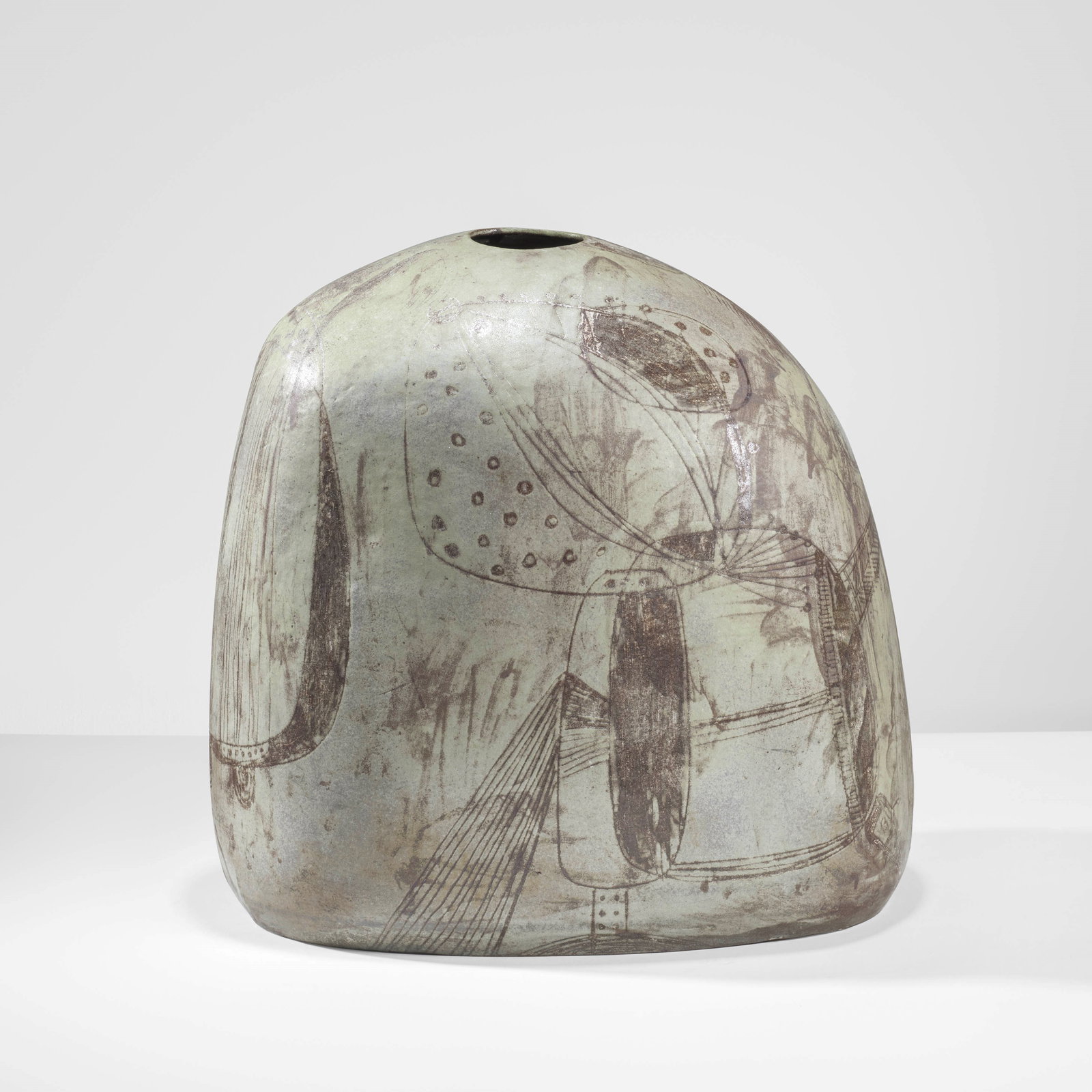 Carlo Zauli Large stoneware vase with abstract decoration. (1 of 2)