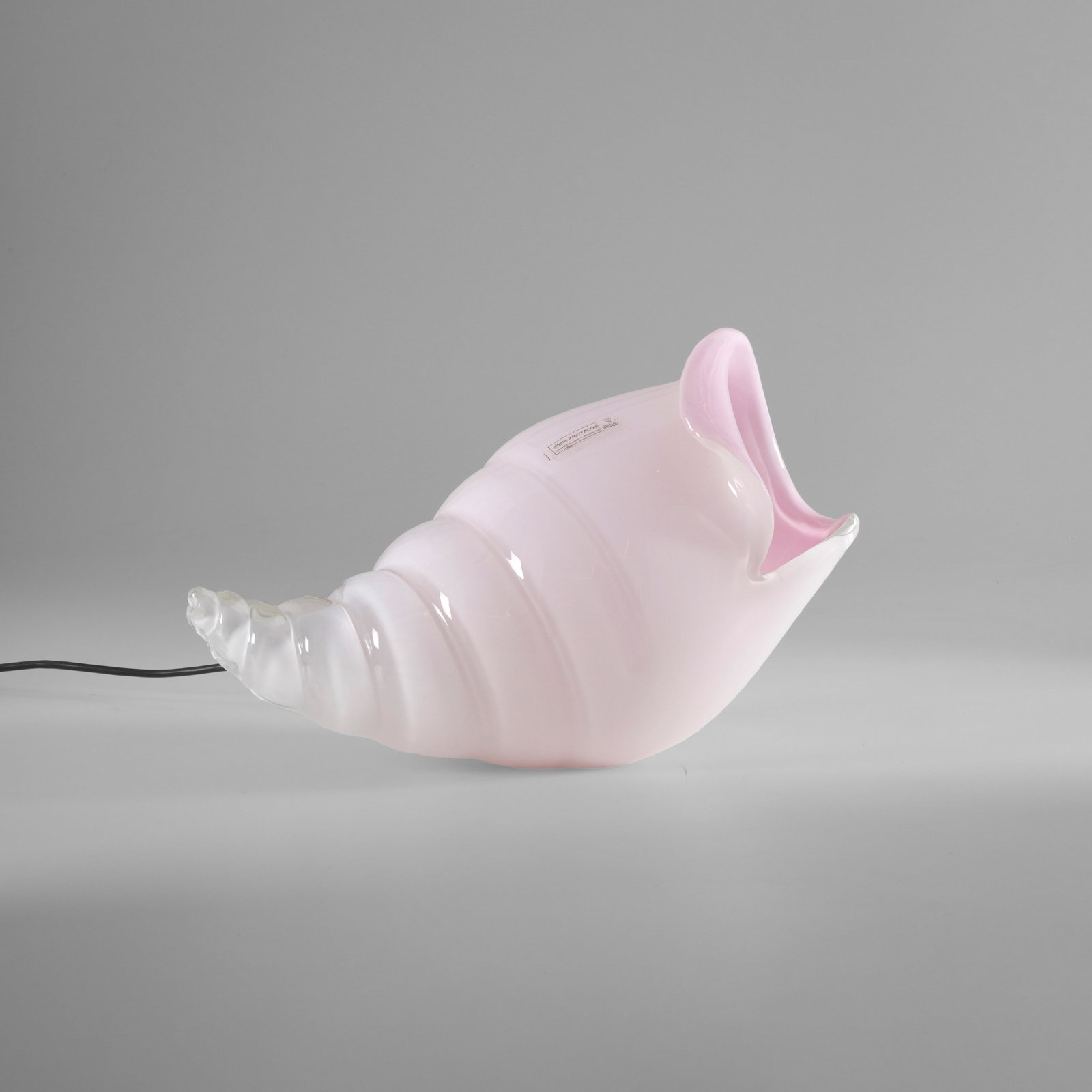 Lino Tagliapietra Lampada da tavolo mod. Conchiglia: Struttura in vetro di Murano. Etichetta originale. Prod. Effetre International, Italia, 1960 ca.