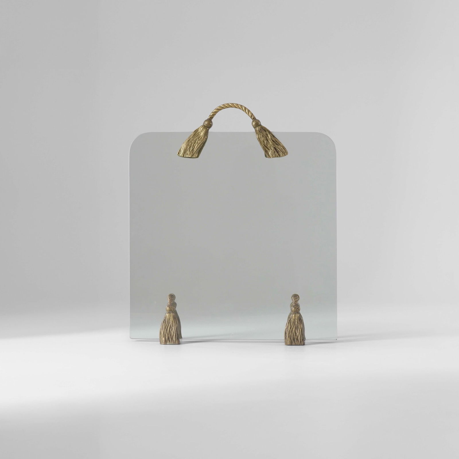 Para scintille: Struttura in cristallo molato con montature in bronzo patinato. Prod. Italia, 1970 ca.