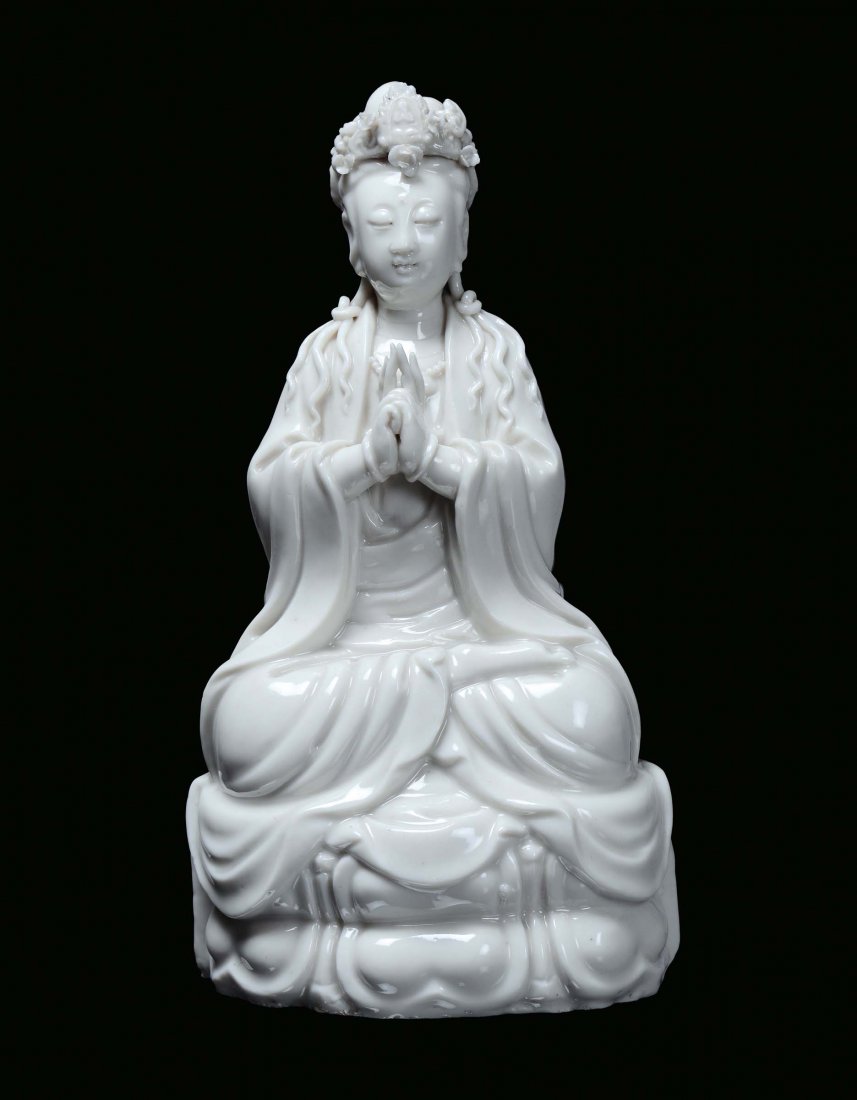 A Blanc de Chine porcelain Guanyin, China, Qing Dynasty