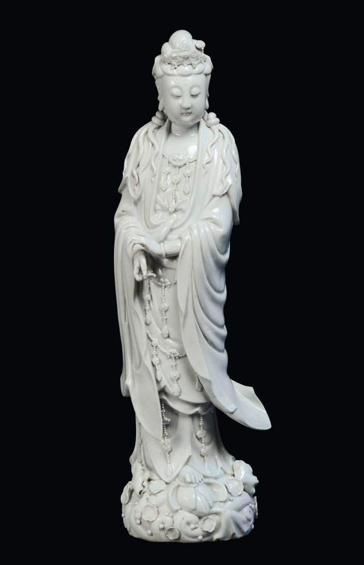 A Blanc de Chine porcelain Guanyin, China, Dehua, Qing 