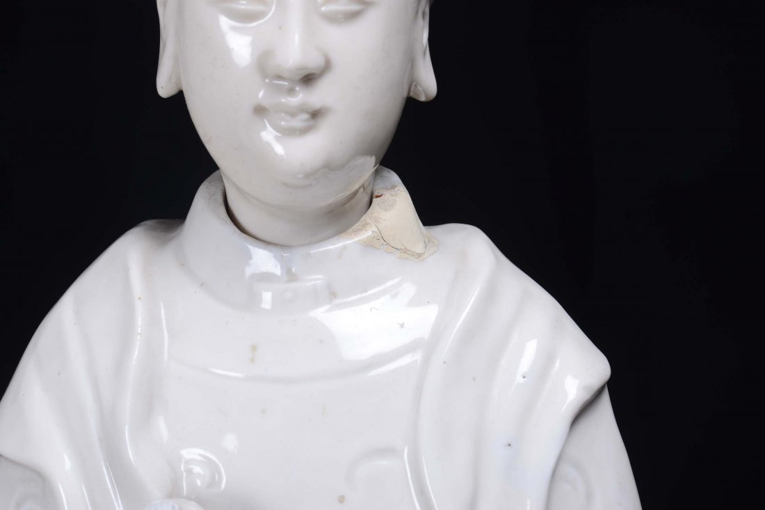 A pair of Blanc de Chine porcelain Guanyin, China, Qing - 2