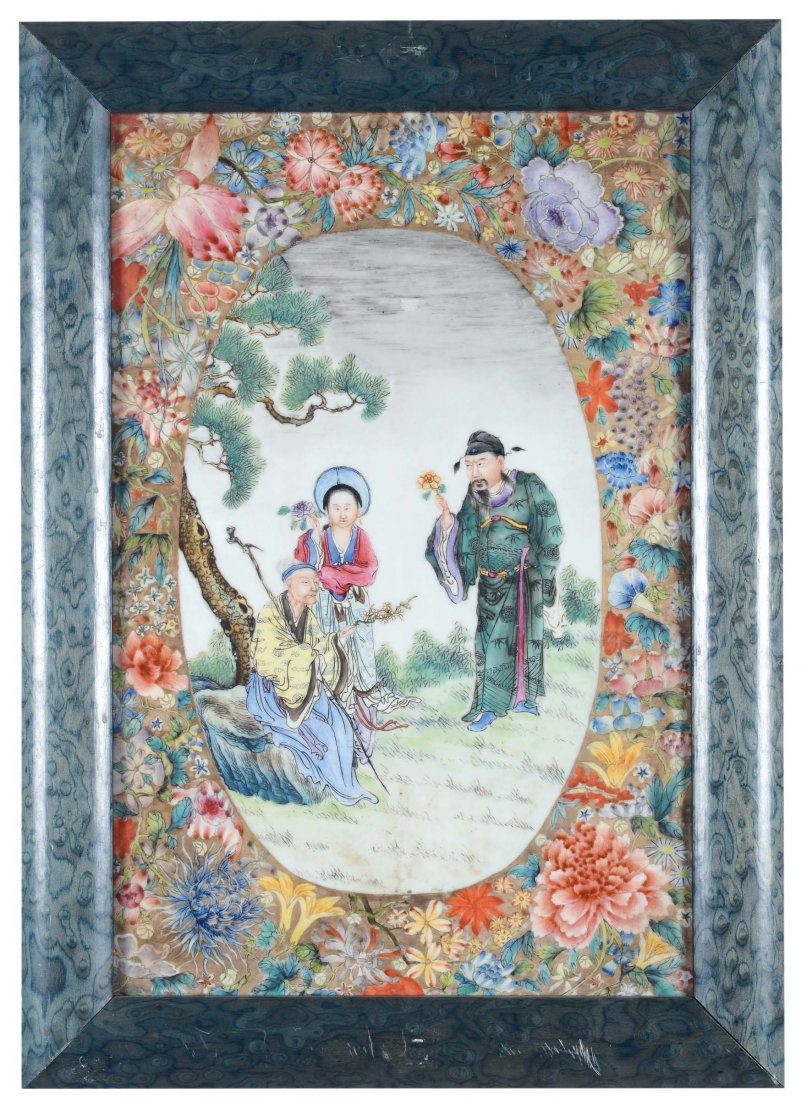 A pair of porcelain plates painted with oriental figure