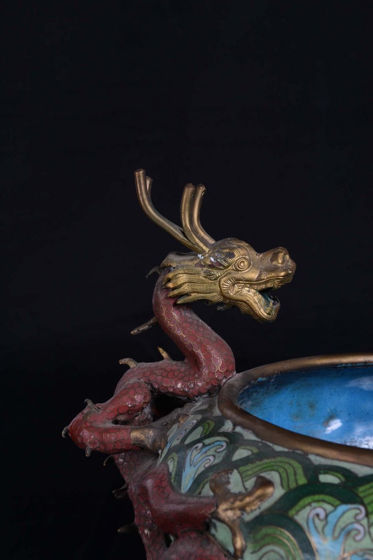 A small cloisonnÃ© censer with dragons, China, Qing Dyn - 2