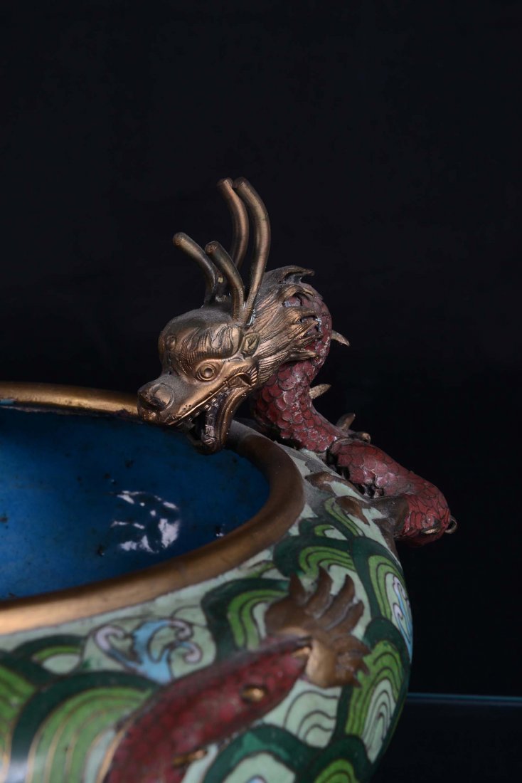 A small cloisonnÃ© censer with dragons, China, Qing Dyn - 3