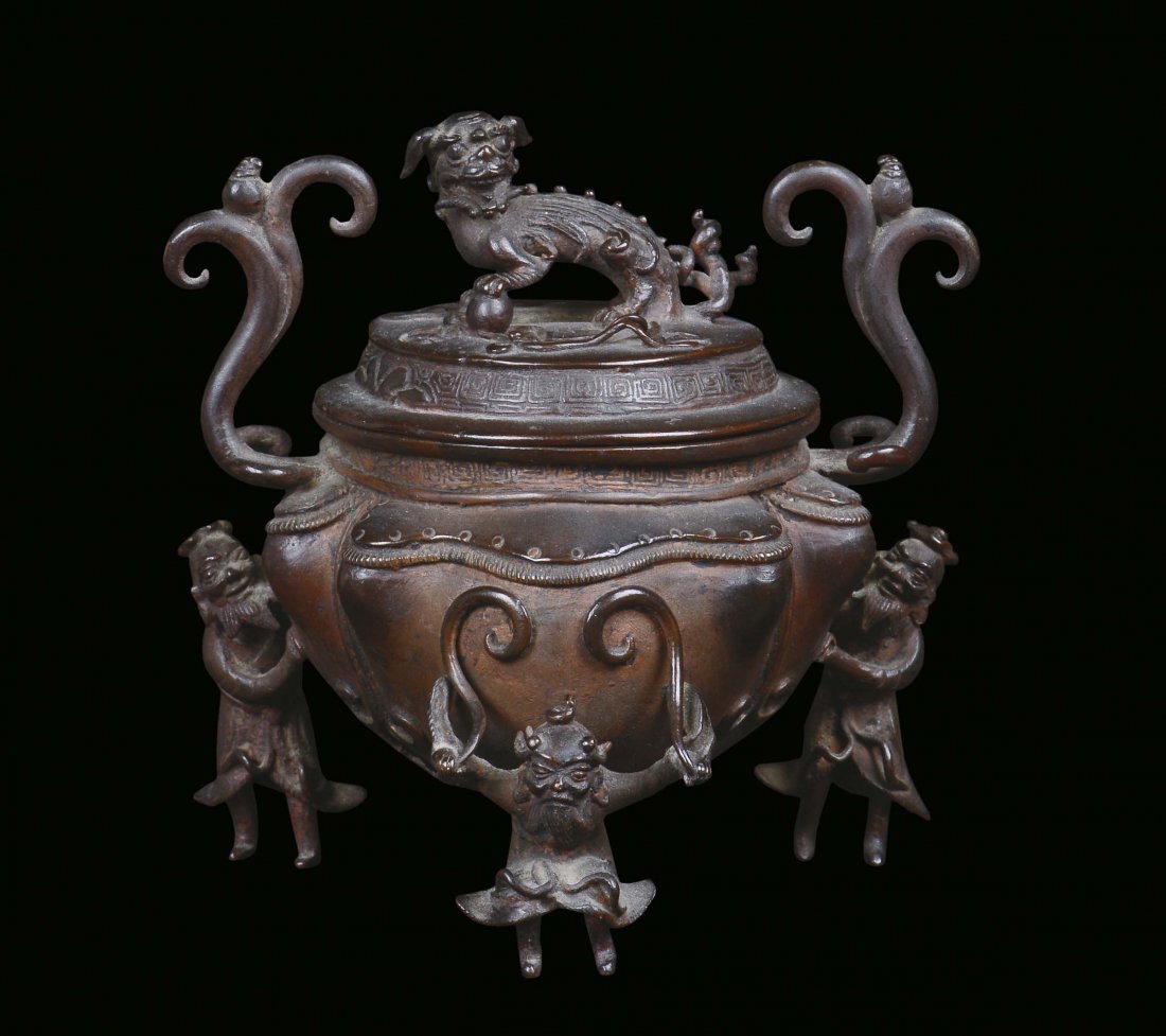 A rare bronze censer, China, Qing Dynasty, end 19th cen