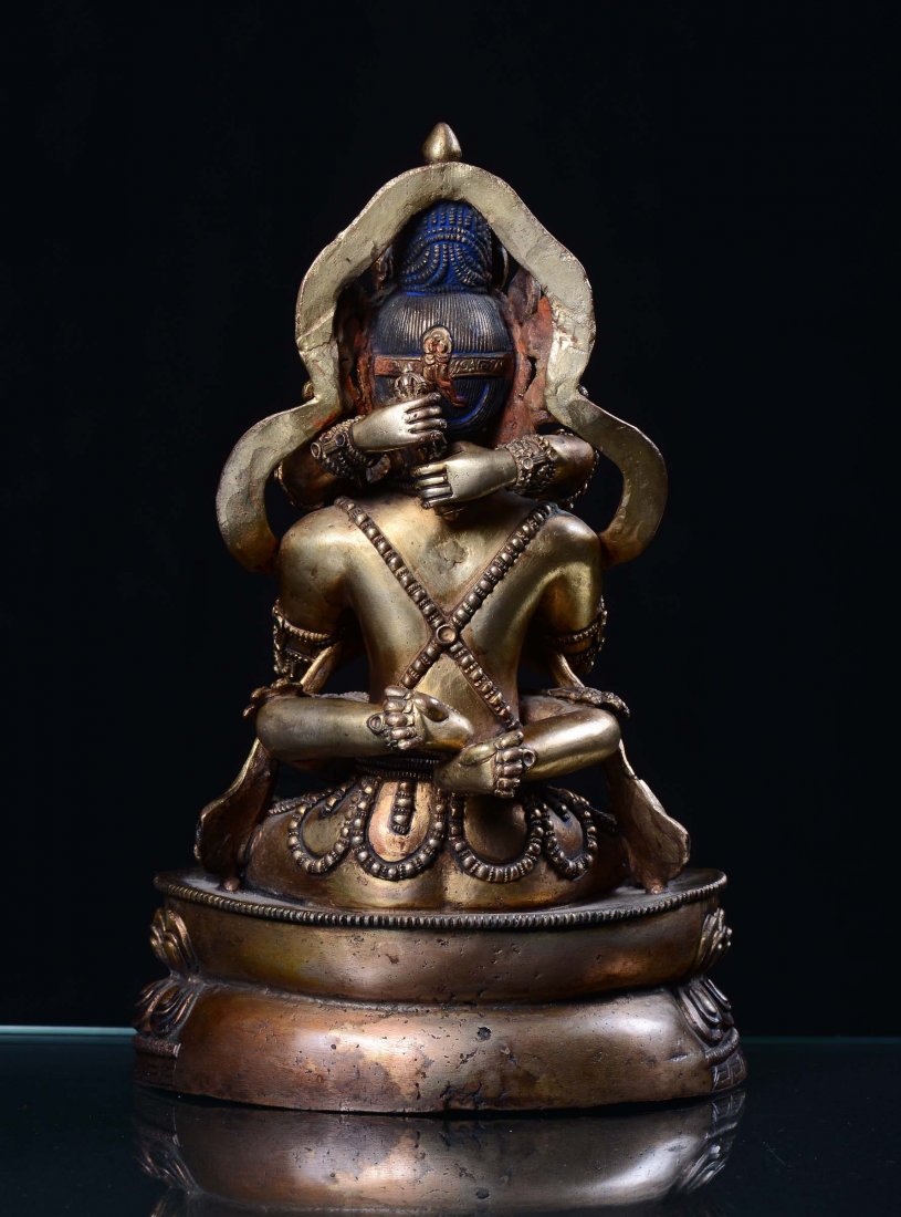 A gilt bronze figure of Tibetan divinity, Tibet, 19th c - 3