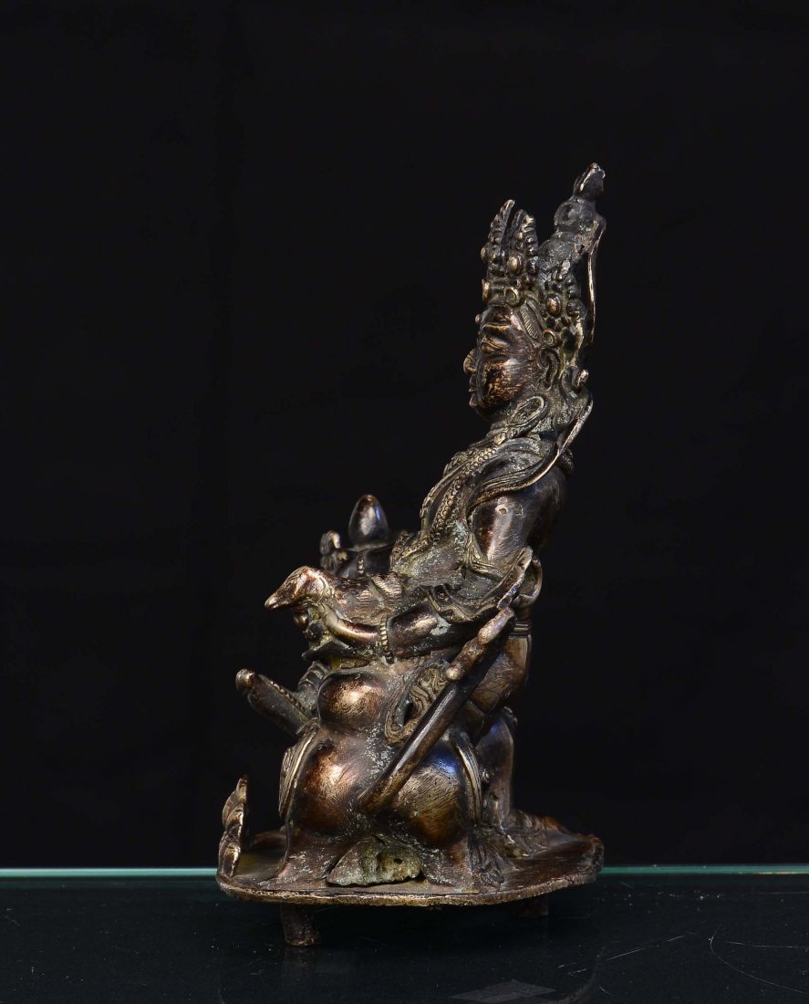 A silver plated bronze sculpture representing a divinit - 4