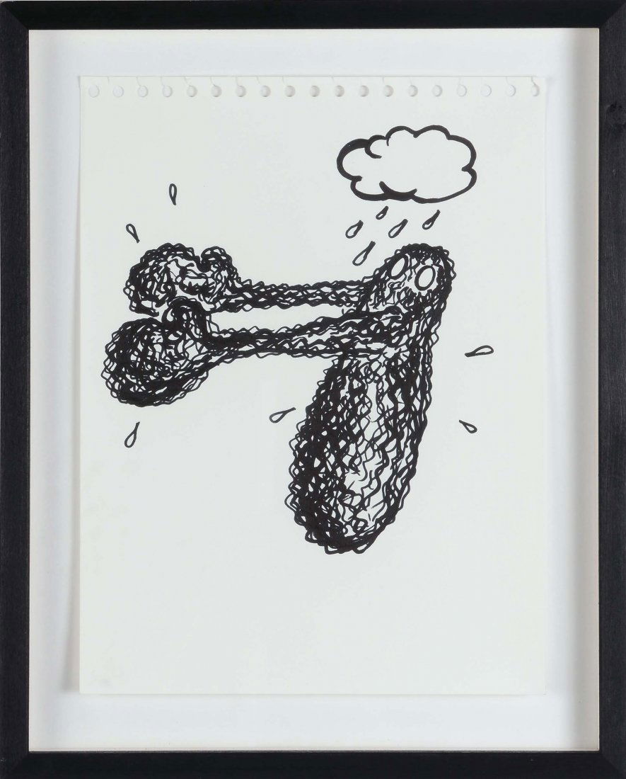 Bjarne Melgaard (1967) Senza titolo, 2002: inchiostro su carta, cm 31x23,5.Prov. Gallerie Faurschon, Denmark