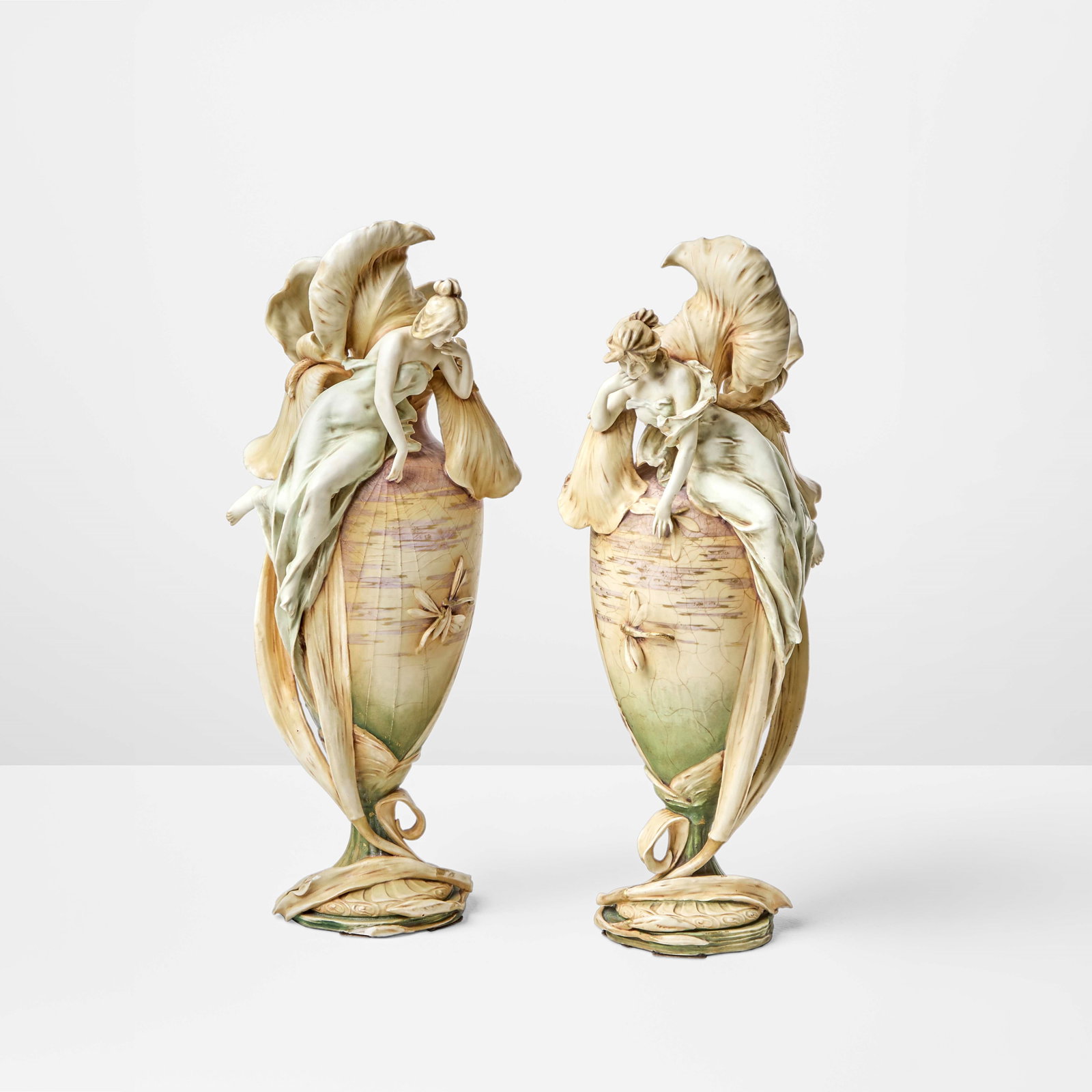 Eduard Stellmacher - Amphora Two polychrome porcelain vases. (1 of 1)