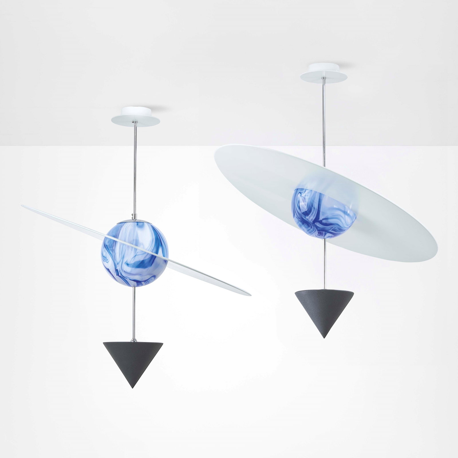 Vico Magistretti Two suspension lamps mod. Pianeta, Il Cielo. (1 of 2)