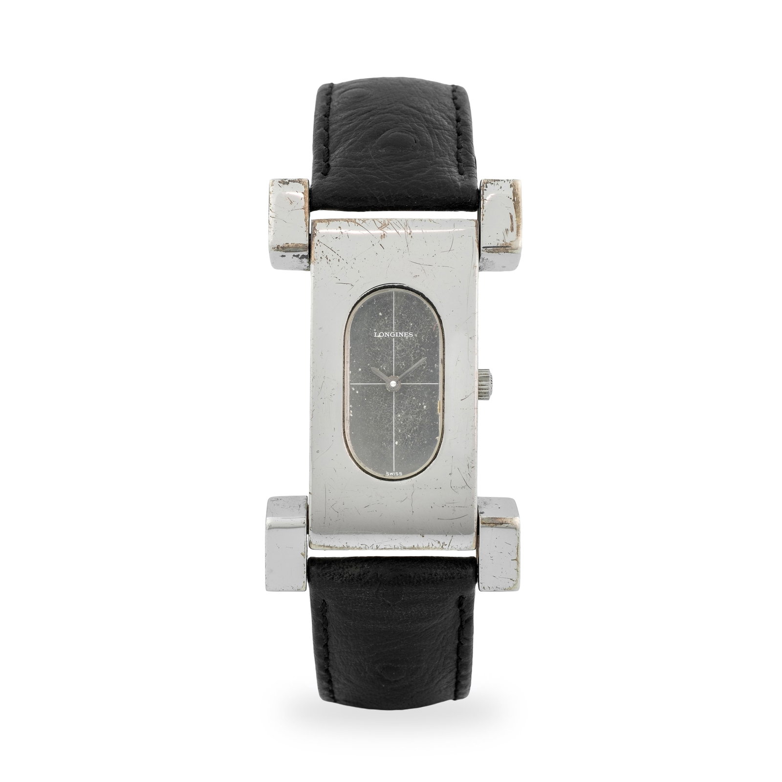 Longines Unusual Serge Manzon ref. 5014 in silver, mirrored sector dial, circa 1970 (1 of 4)