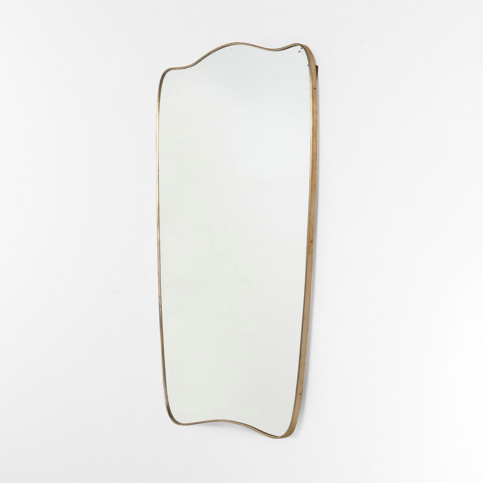 Specchiera: Cornice in ottone cristallo specchiato. Prod. Italia 1950 ca. . Measuers: cm 75X120