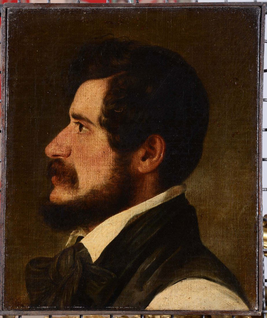 Giuseppe Moricci (1806-1880), attribuito a 'Ritratto: olio su tela, cm 38x31