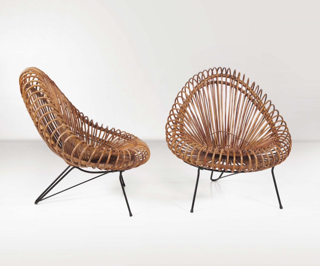 Franco Albini e Franca Helg (attribuzione). Coppia di: cm 85x90x80