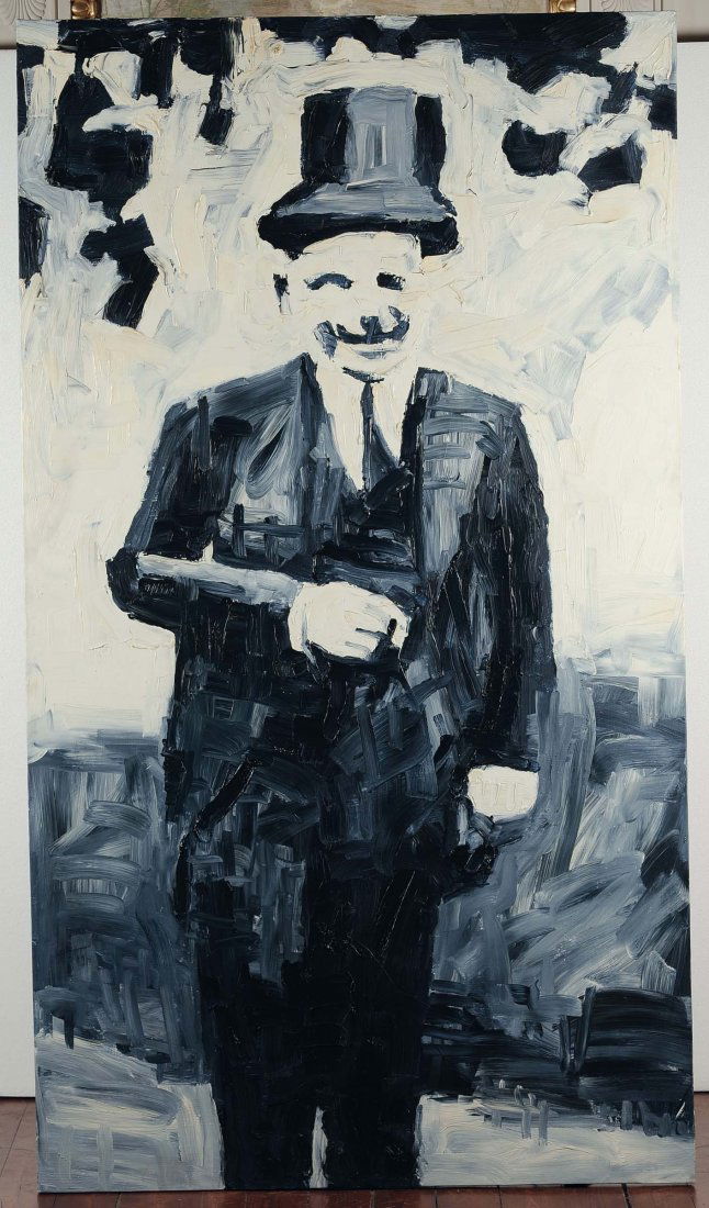 Ryan Mendoza (1971) The idiot, 1999: olio su lino, cm 181x124 Provenienza: Galleria In Arco, Torino