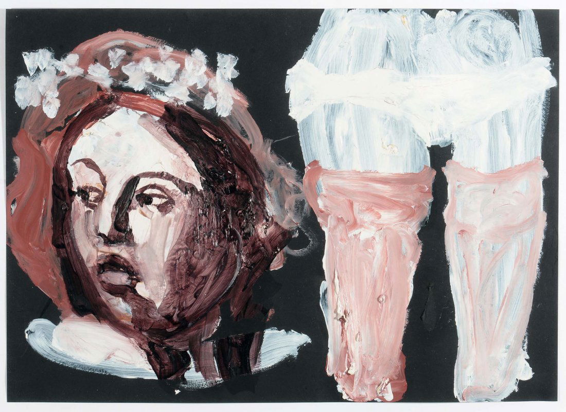 Ryan Mendoza (1971) The lake filled with water, 2008: olio su carta, cm 50x70 Autentica a cura della Galerie Lelong