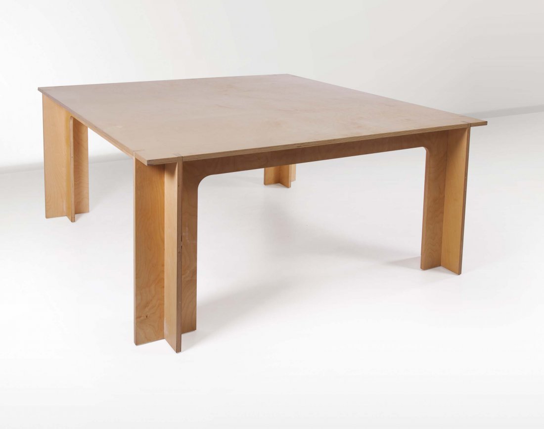 Angelo Mangiarotti,: Tavolo Senior in compensato a incastro. Prod. Cappellini, Italia, 2000 ca. cm 150x80