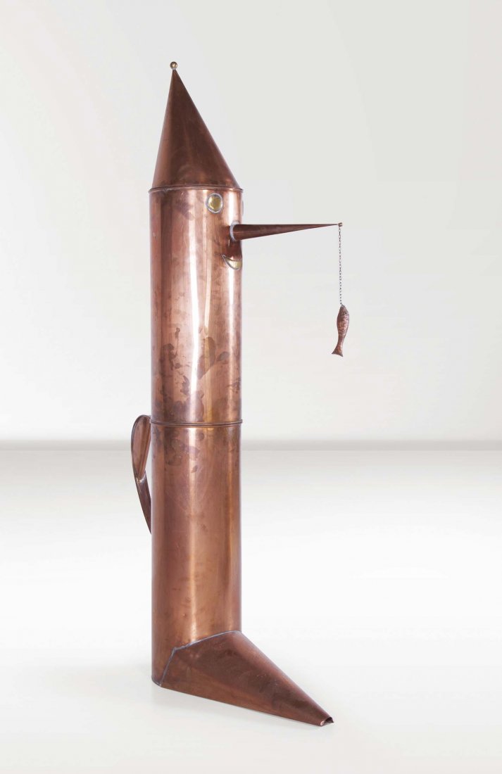 Riccardo Dalisi,: Scultura in rame esposta alla mostra Alchimismo Frigoriferi Milanesi nel 2011. Esemplare unico. Prod. Italia, 2010 ca. cm 100x190x30