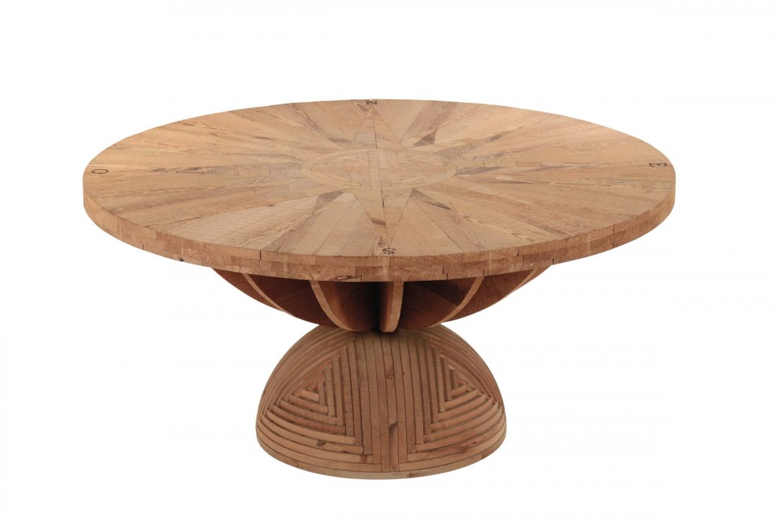 Mario Ceroli (1938), Tavolo "rosa dei venti", 1974-75: altezza cm 73