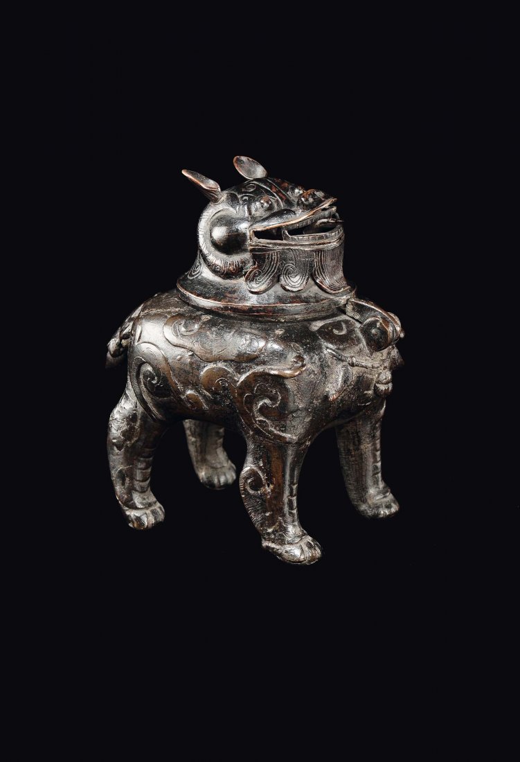 A bronze "Pho dog" censer, China, Ming Dynasty, 17th: h cm 15