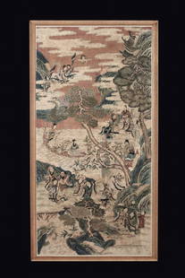 An embroidered fabric Kesi depicting an imaginary: cm 182x94