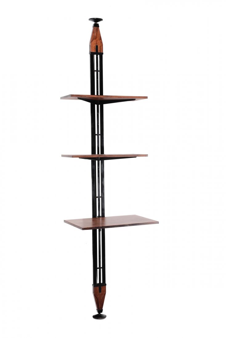 Formanova,: libreria con struttura in metallo laccato e ripiani in legno, cm 70x57x260